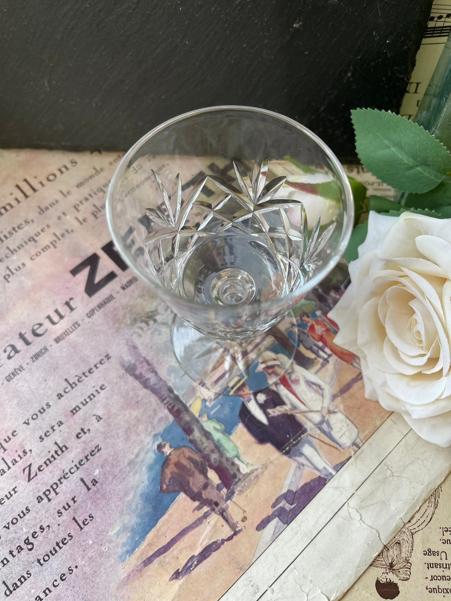 1930s Harbridge Single Lead Crystal Wine Glass