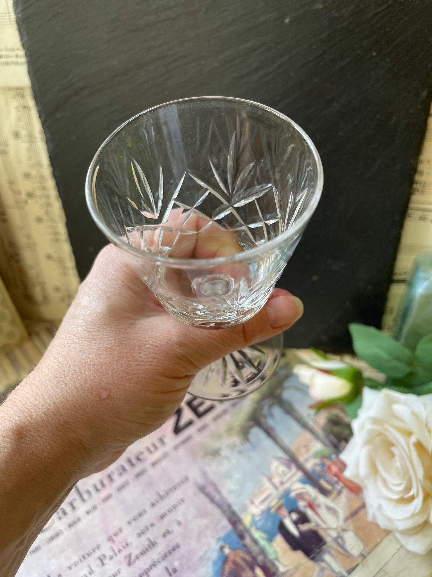 1930s Harbridge Single Lead Crystal Wine Glass