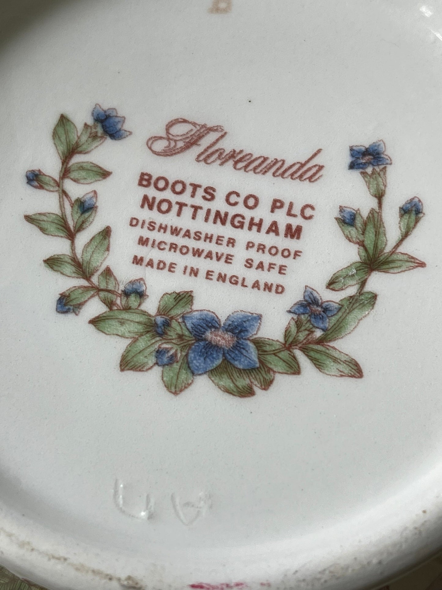 Pretty Vintage Flower Design Gentian Vase / Gentianella Campestris / Made in England / Floreanda For Boots Co Nottingham