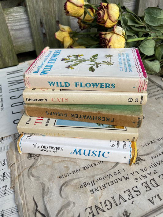 Vintage Observer Guides - Music, Trees, Freshwater Fish, Cats, Wild Flowers