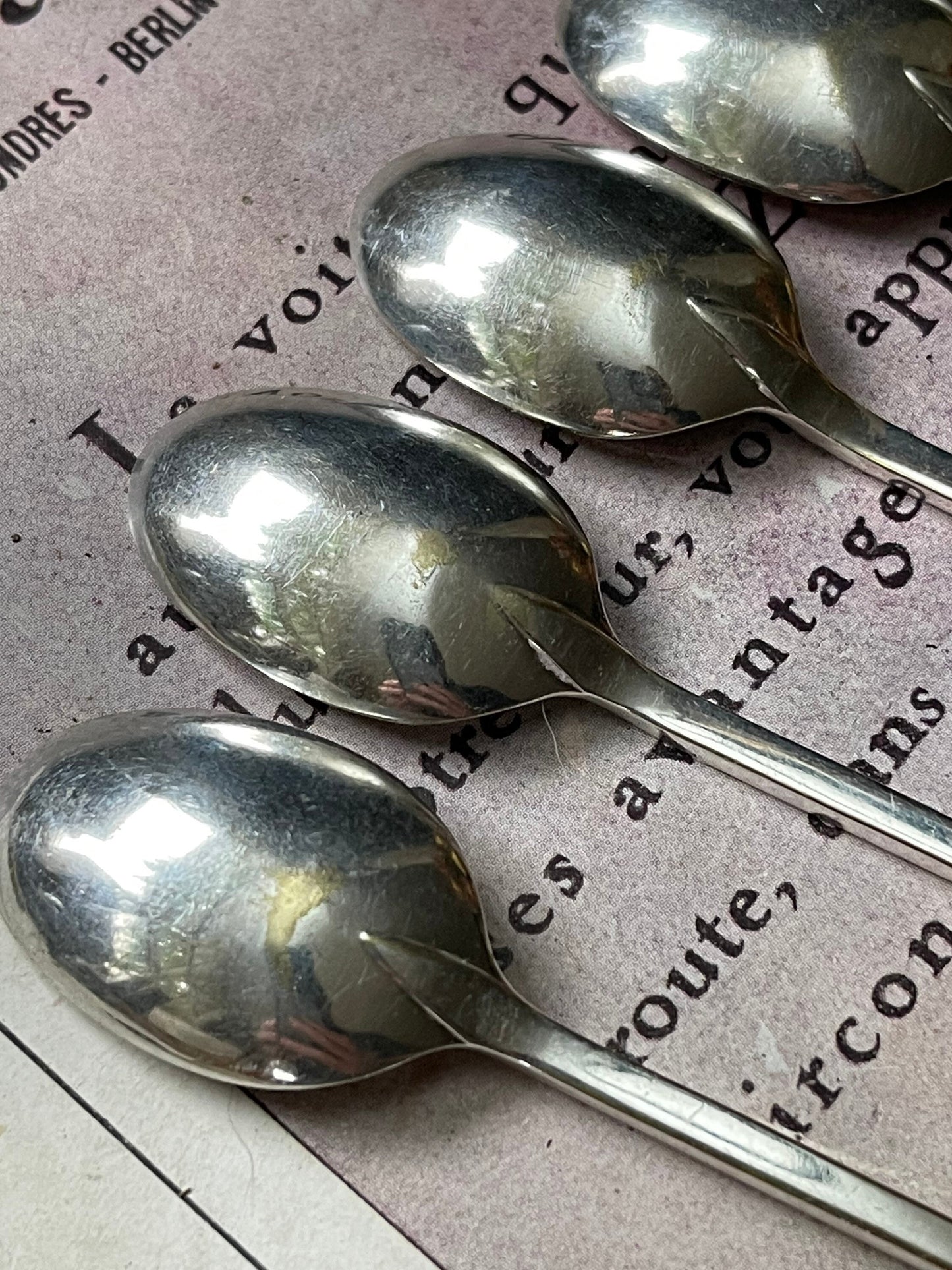 Lovely Vintage Set of Six EPNS Coffee Spoons / Teaspoons / Stamped CWF for Charles William Fletcher Sheffield