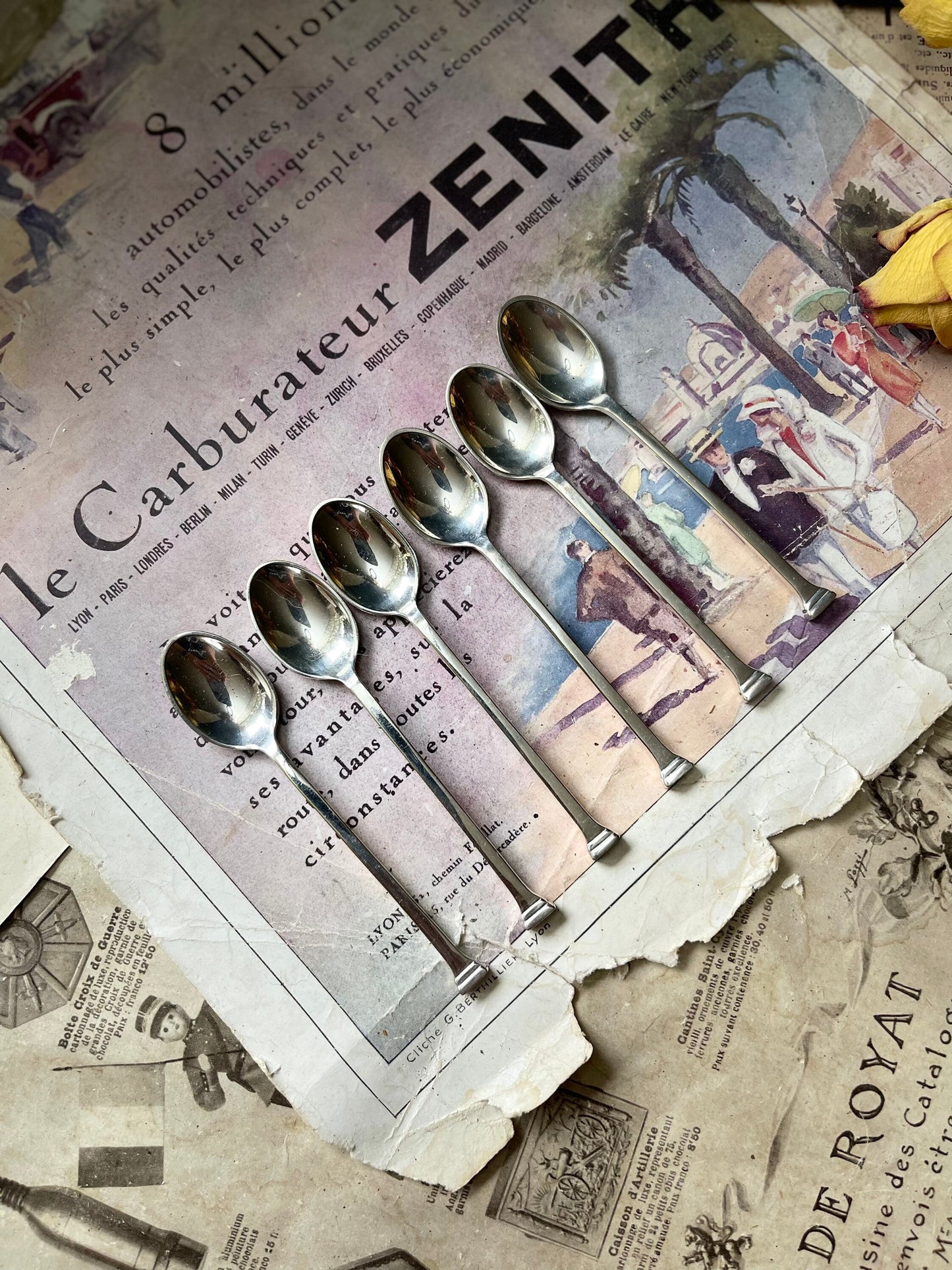 Lovely Vintage Set of Six EPNS Coffee Spoons / Teaspoons / Stamped CWF for Charles William Fletcher Sheffield