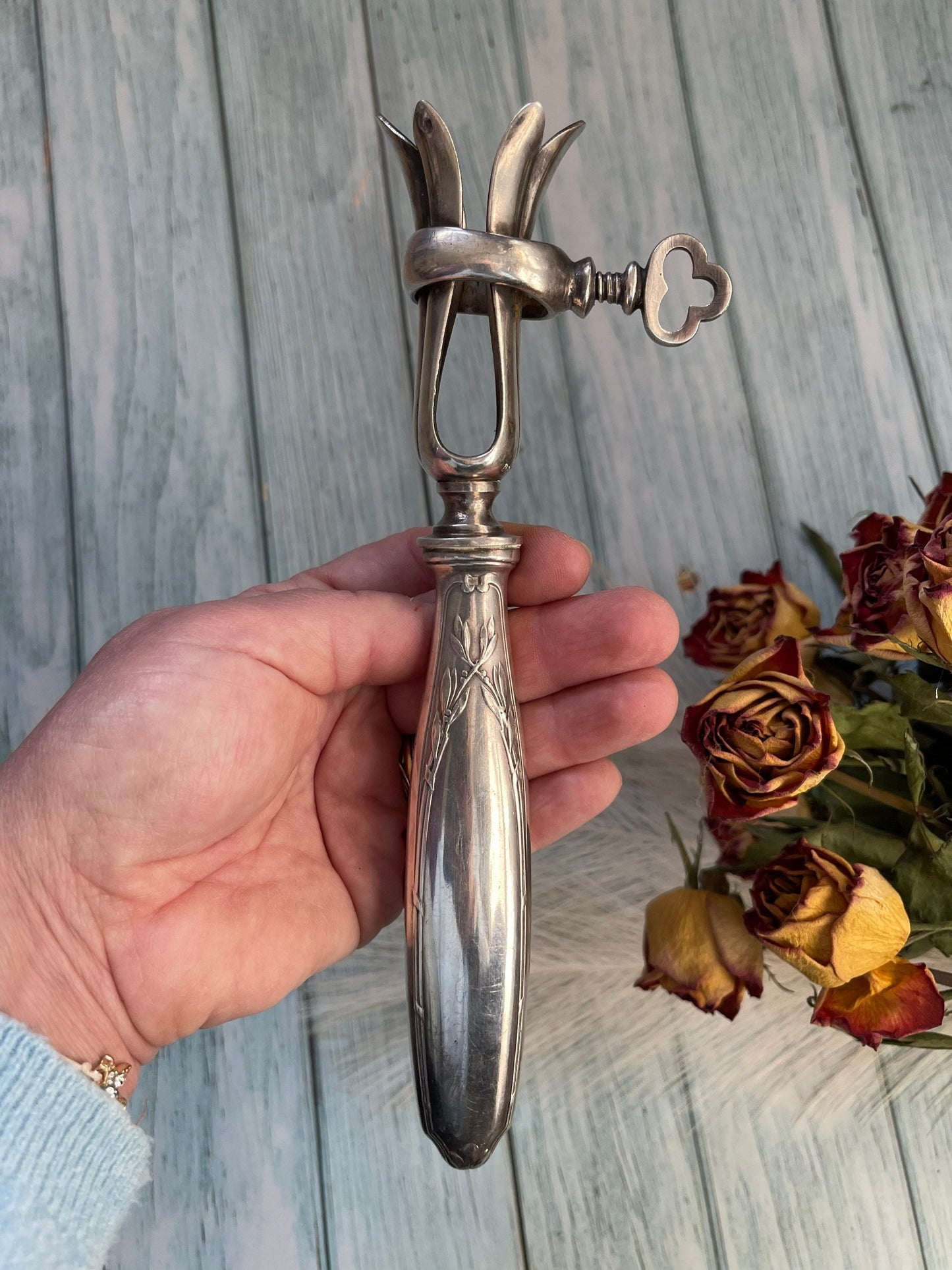 Antique Art Nouveau Silver Manche A Gigot D’ Agneau