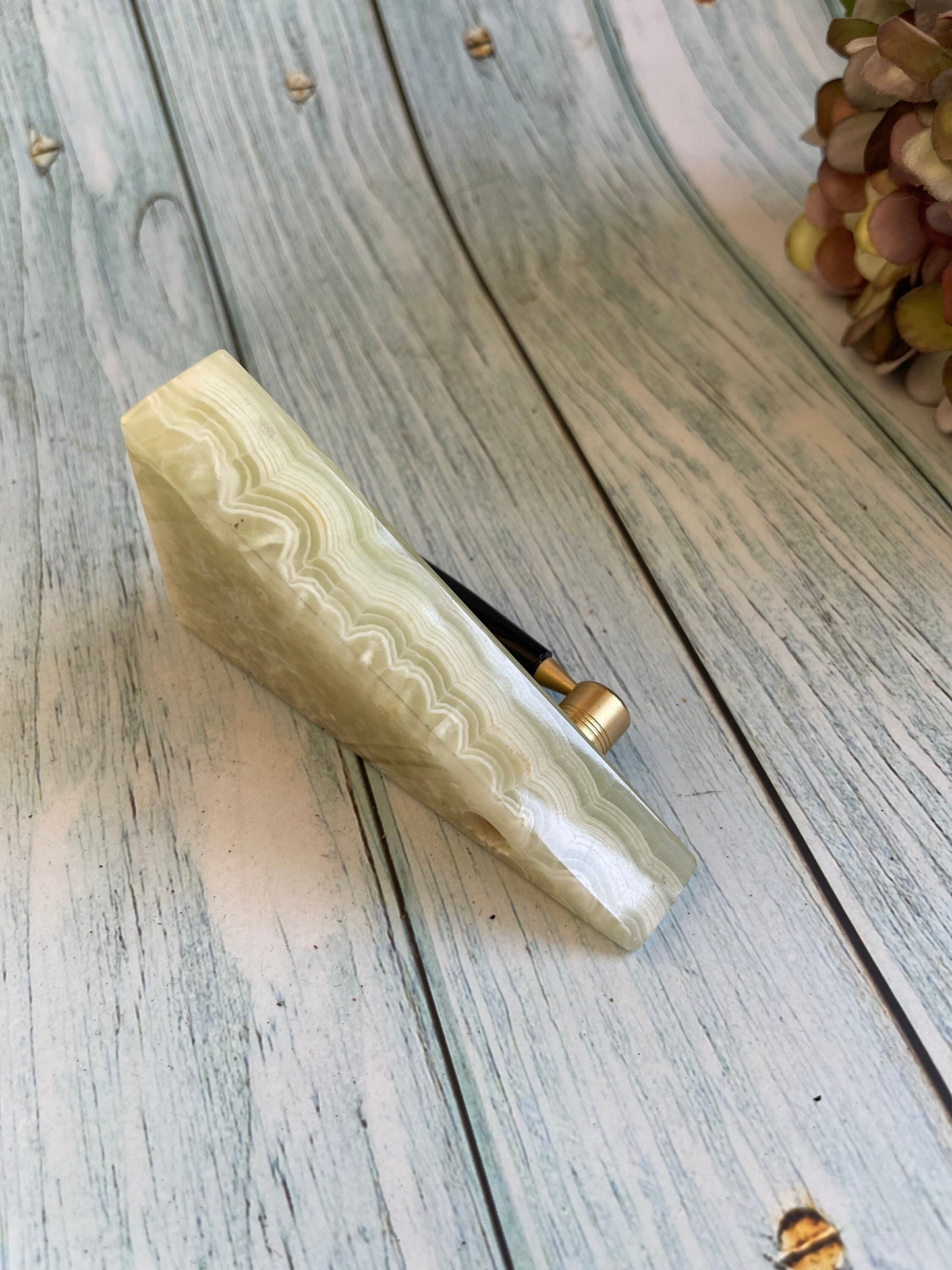 Onyx Mid Century Desk Pen Holder