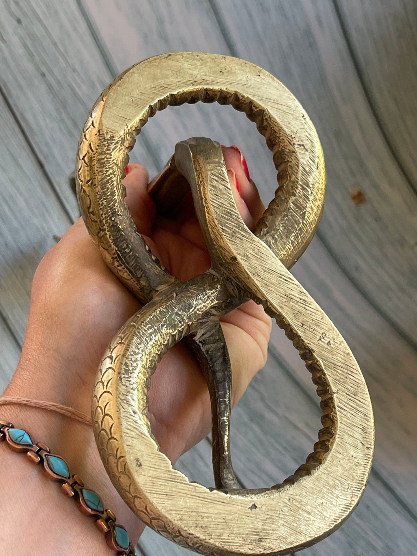 Vintage Solid Brass Hissing Cobra Statue