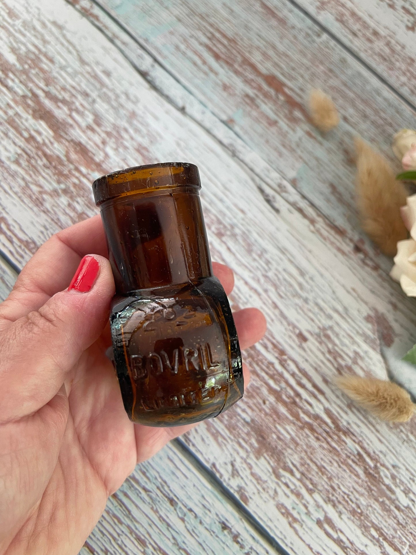 Trio of 2oz Antique Bovril Jars