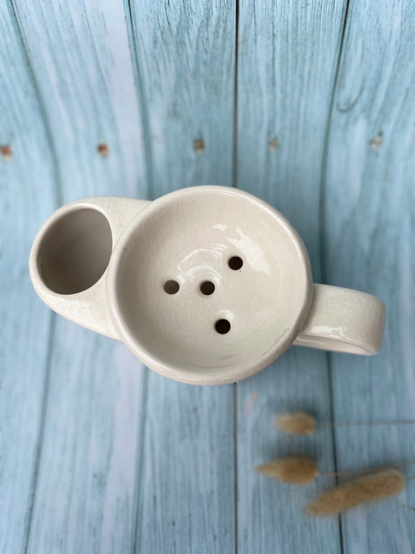 Traditional Ironstone Shaving Mug with Steam Coach Design by Wade, England