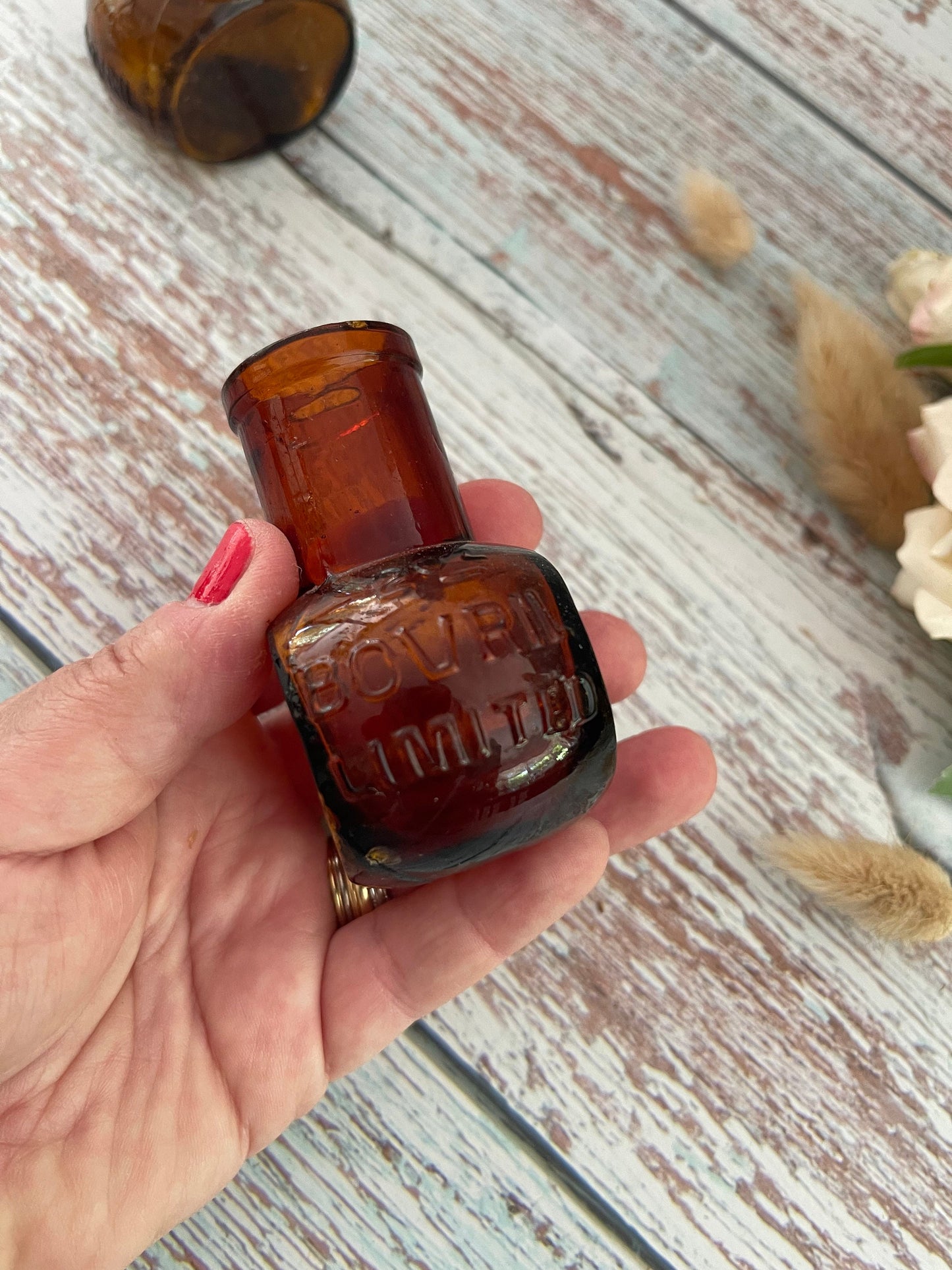 Trio of 2oz Antique Bovril Jars