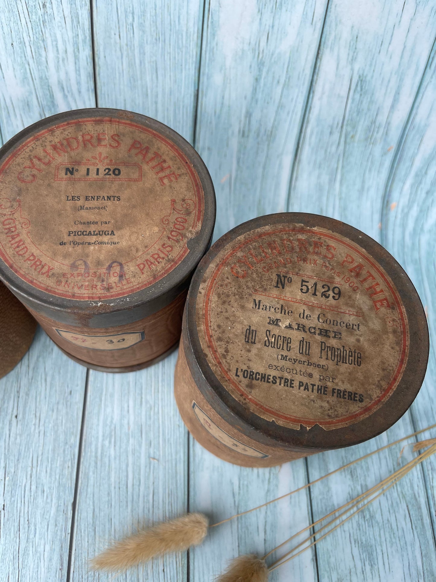 1950’s French Pathé Film Canisters / Vintage Movie Memorabilia