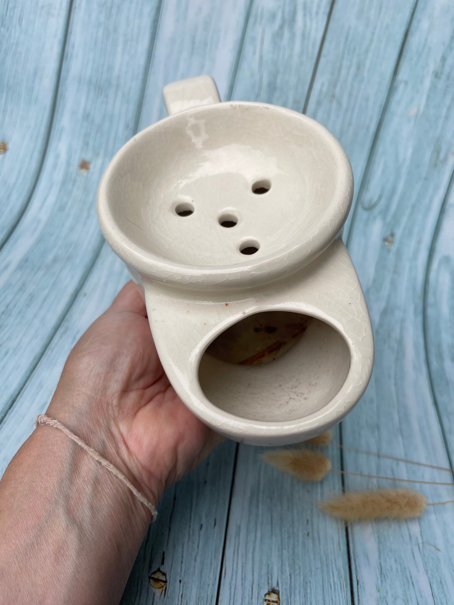 Traditional Ironstone Shaving Mug with Steam Coach Design by Wade, England