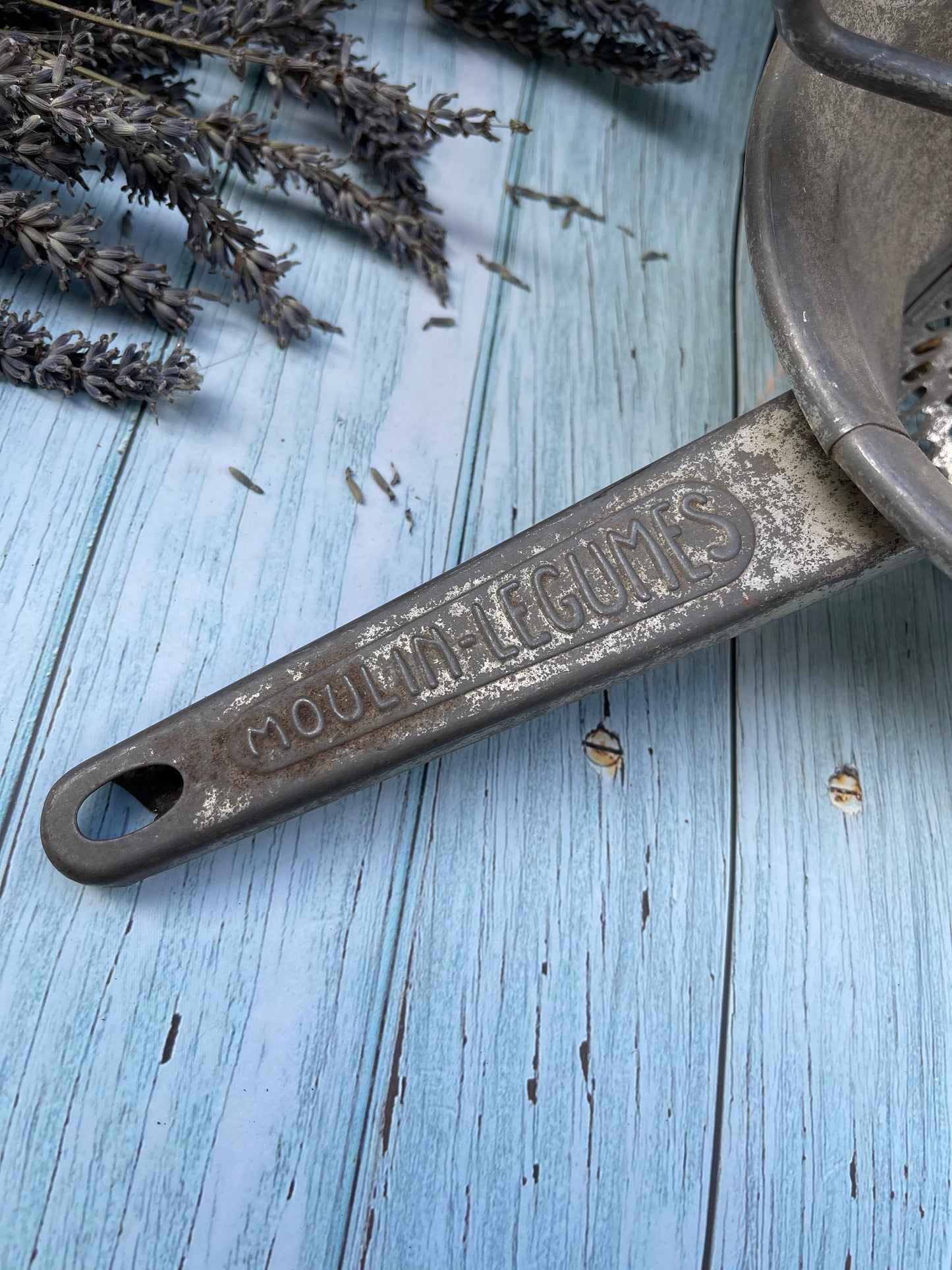 French Mouli Mill Legume Grater / Mechanical Vegetable Mill in Tempered Steel Vintage 1940's Kitchen Utensil/ Culinary Accessory