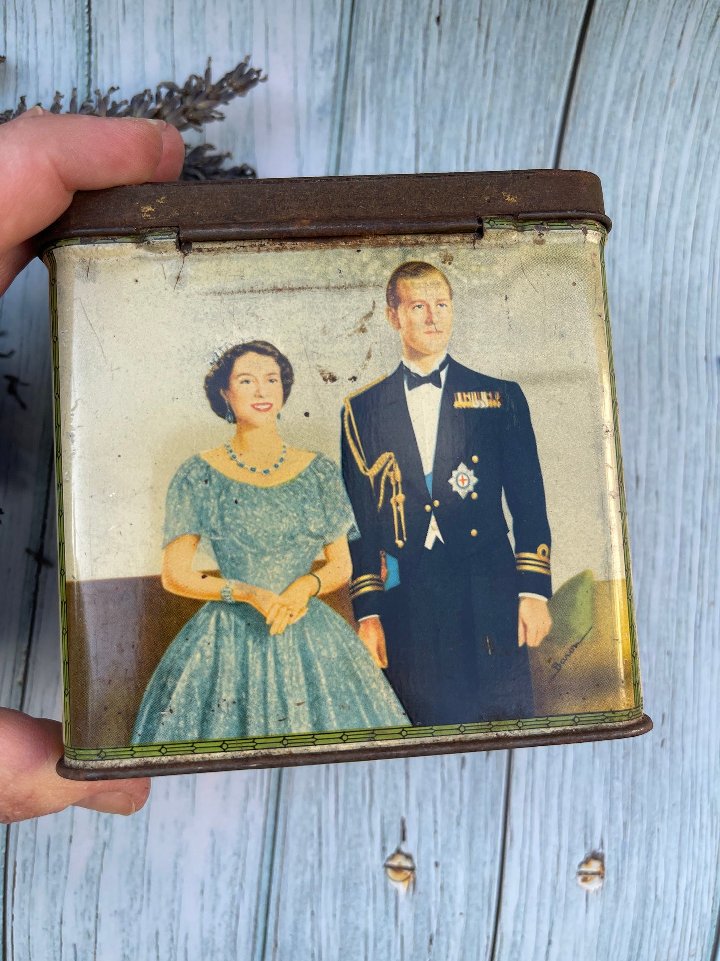 Twining Coronation Tea Caddy Tin Made in 1953 for the Coronation of Queen Elizabeth II by R Twining & Co Ltd