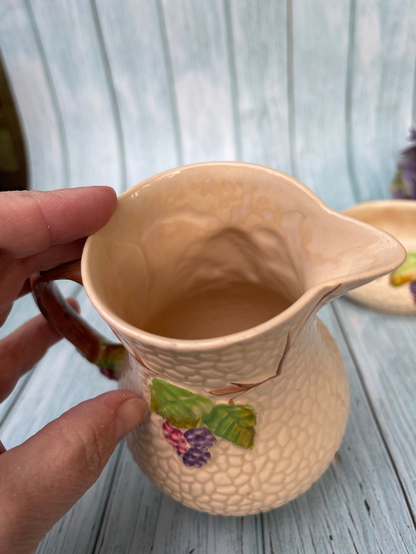 Vintage Wade Bramble Sugar Bowl and Milk / Cream Jug