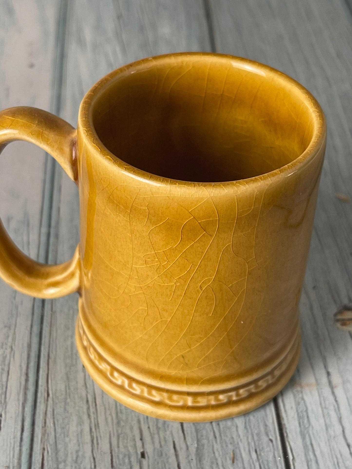 Small Vintage Souvenir Mug with Spitfire Aircraft Design from Torbay Aircraft Museum by Britannia Designs, Dartmouth, England