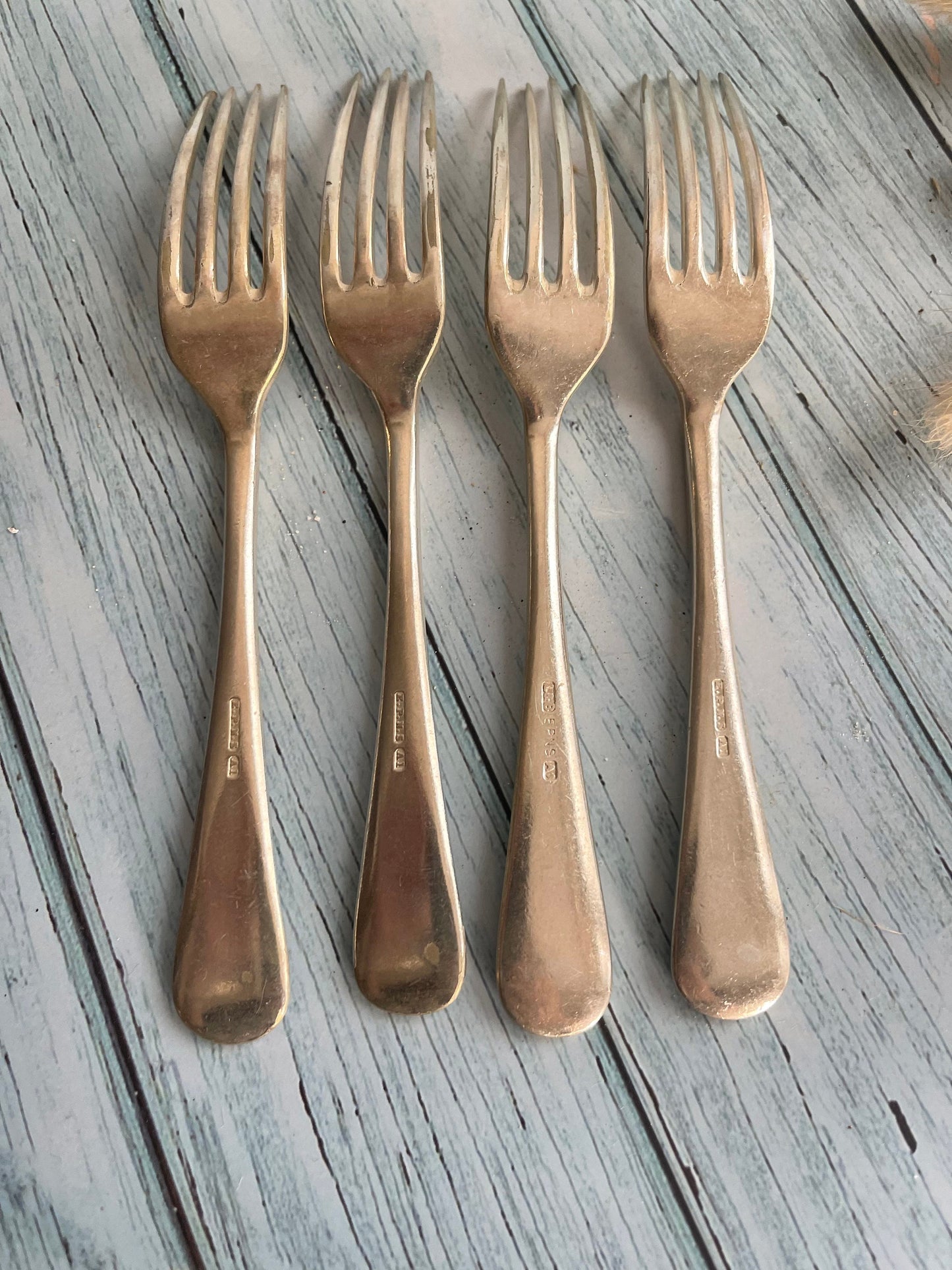 Set of Four EPNS Silver Plated Child’s ABC Nursery Forks