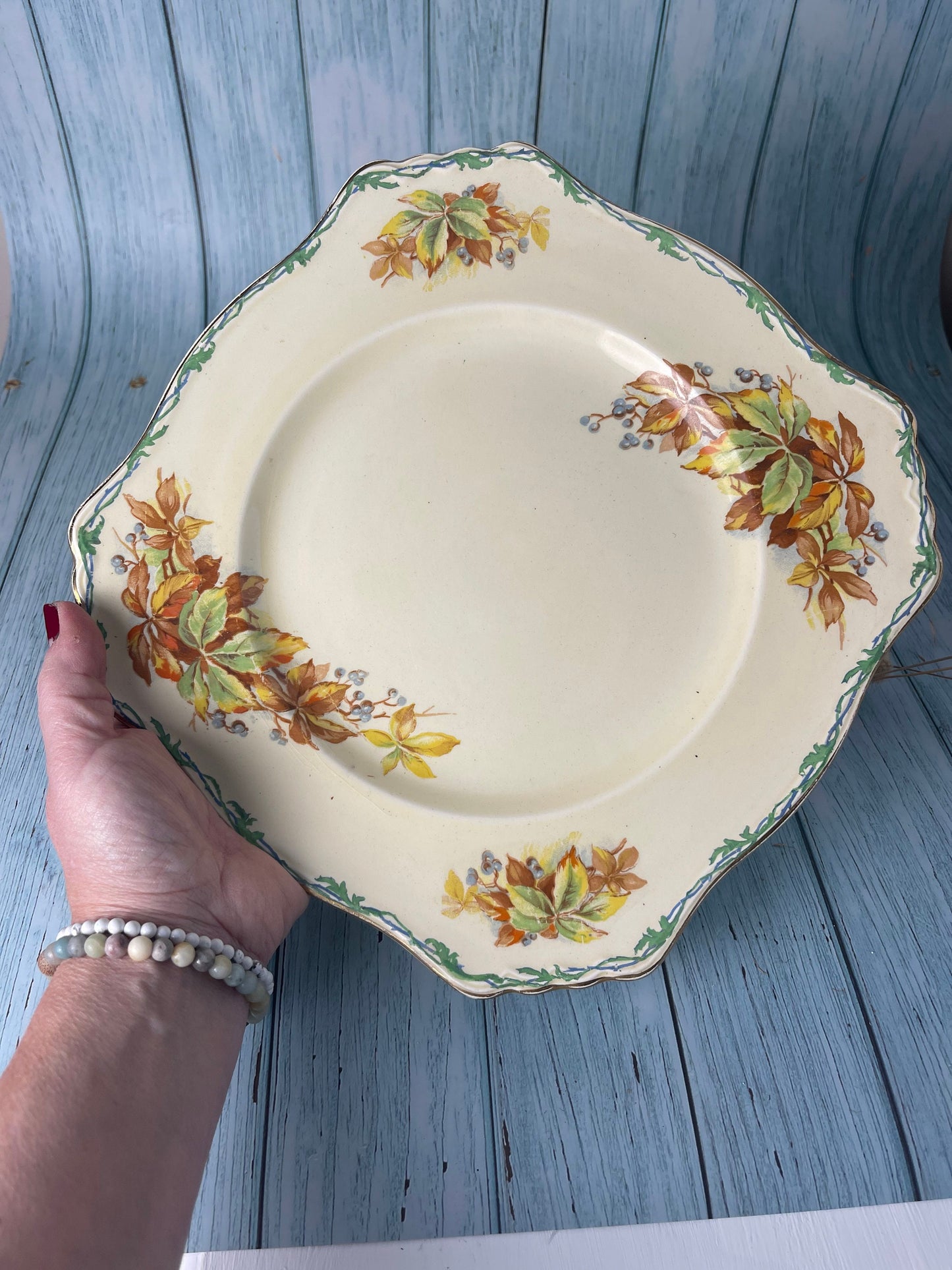 Royal Winton Grimwades Made in England Collectible Autumn Leaves and Berries Plate with Edge Gilding