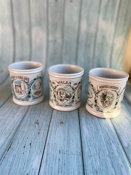 Denby Great British Landmarks Mugs - Northumberland, Wales and Heart of England