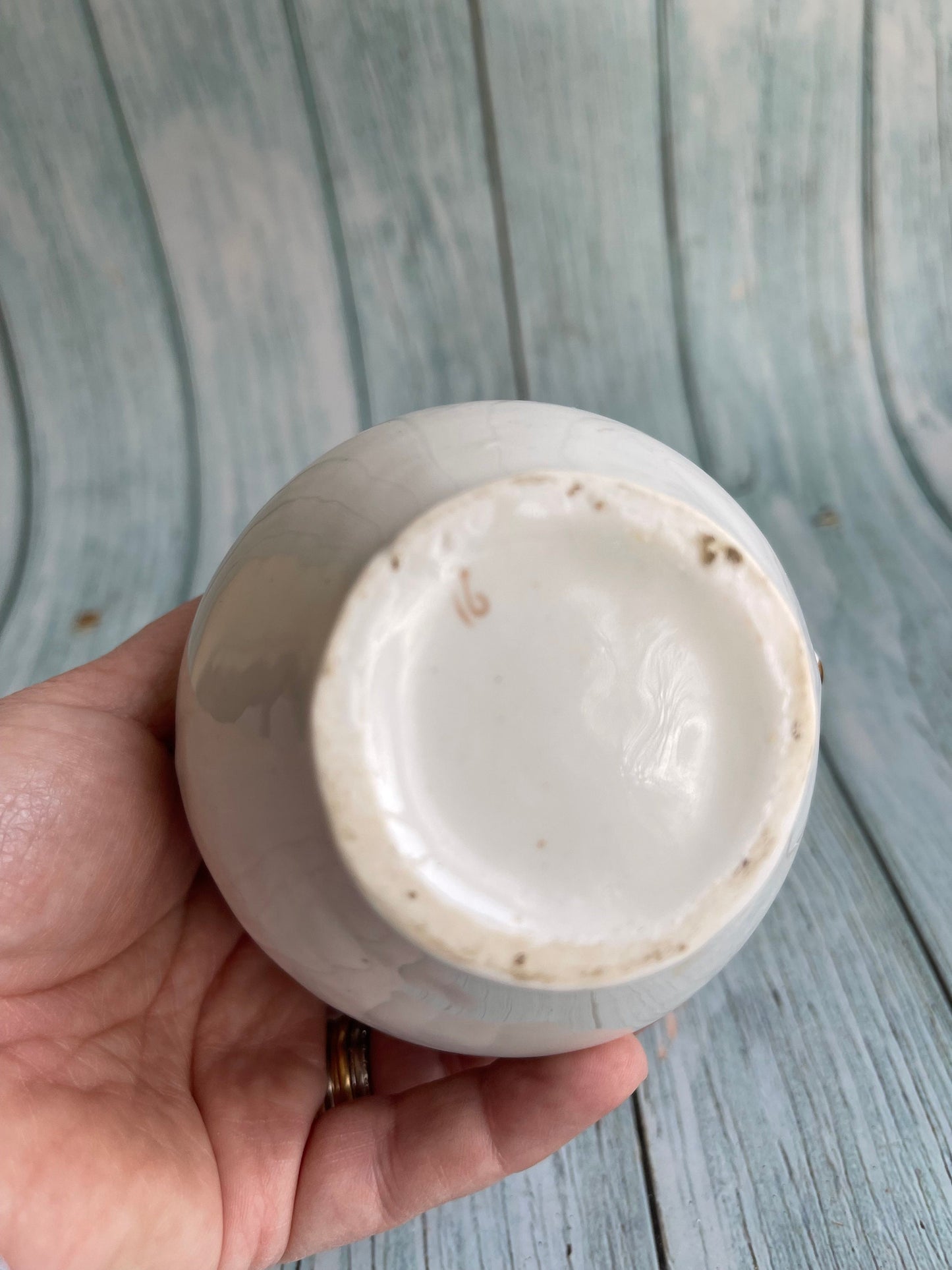 Very Pretty Antique Blue, White and Gold Creamer / Cream Jug