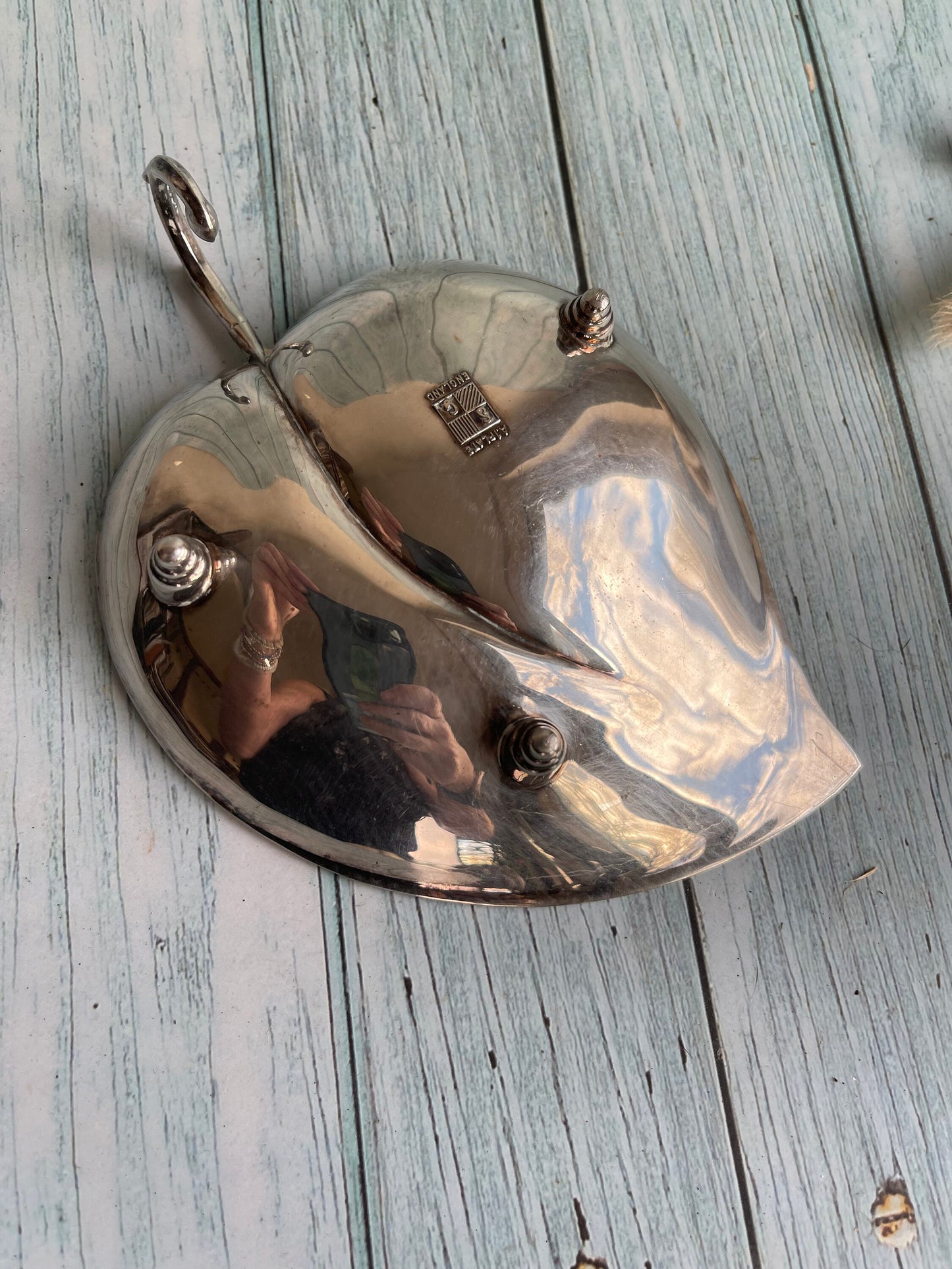 Silver Guild Kirk's Ltd Vintage Silver Plated Metal Leaf Dish / English Sheffield Silver Plate / Mid Century Style