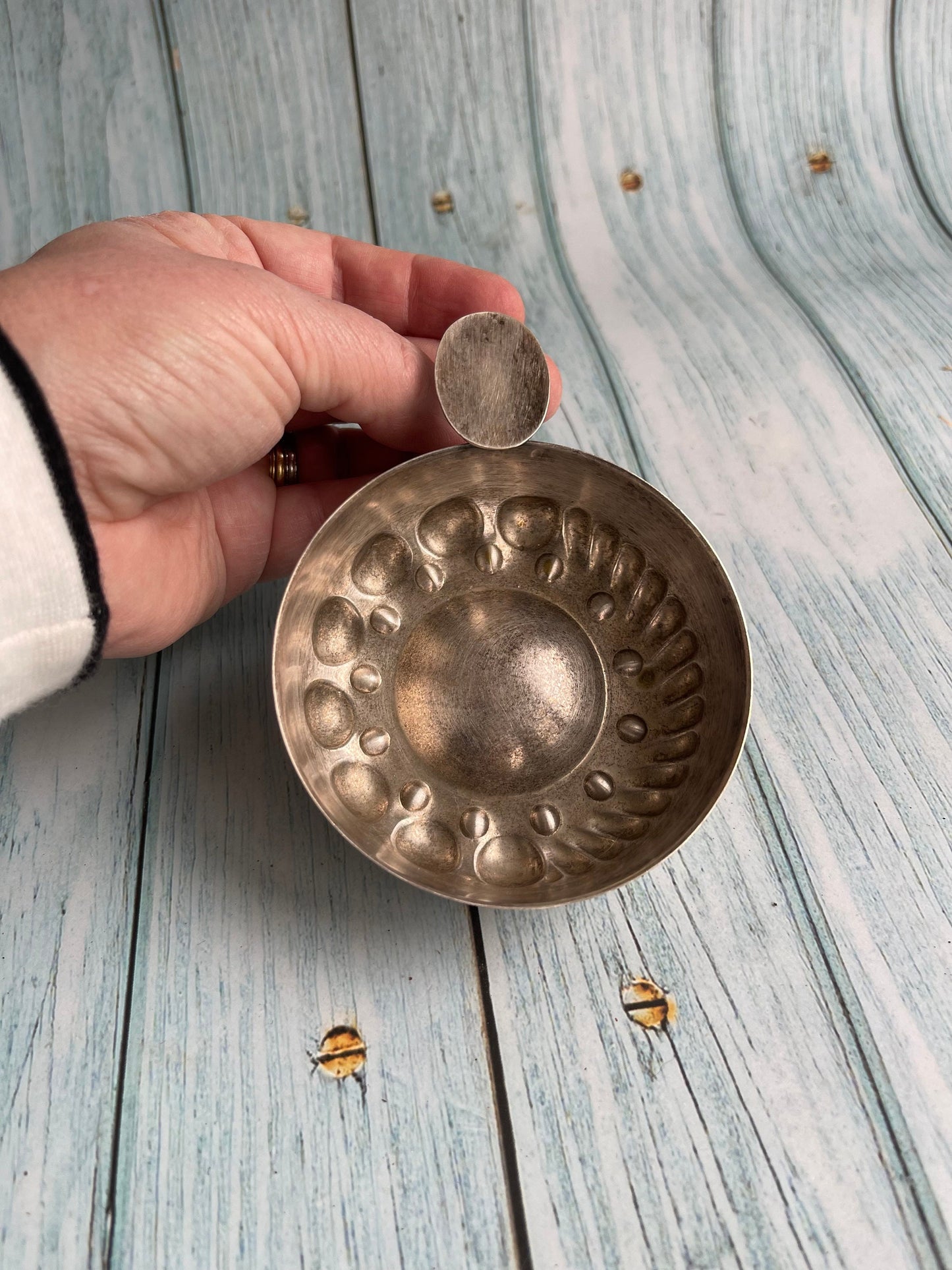 Vintage French Tastevin or Sommelier Cup for Wine Tasting