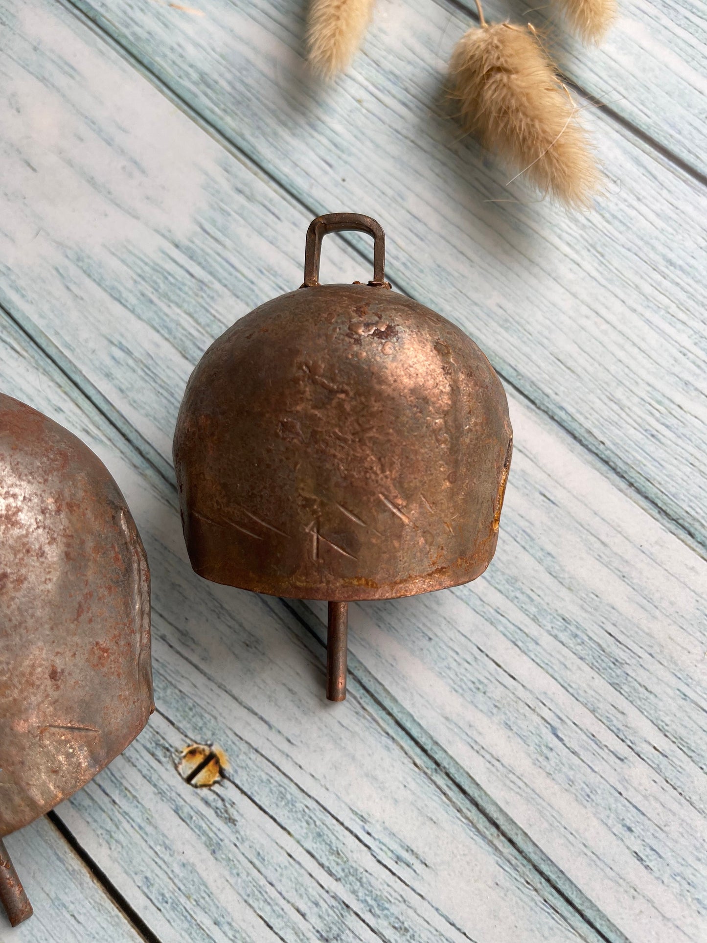 Two Vintage Metal Cow Bells / Animal / Goat / Sheep Bell / Rustic Farm Charm