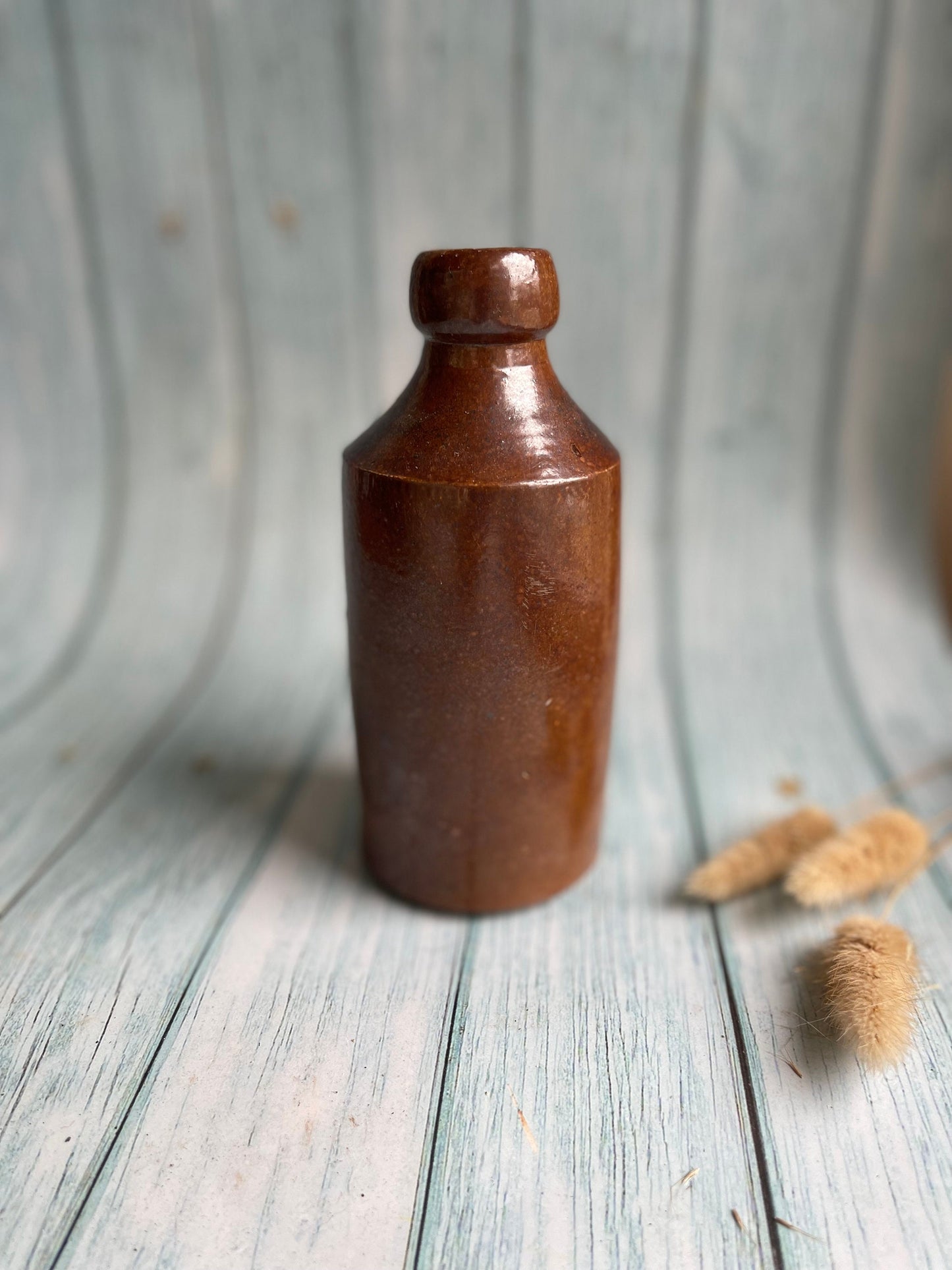 Antique Battersby & Parr Brown Saltglaze Stoneware Bottle, Darlington Street, Tyldesley, Ginger Beer