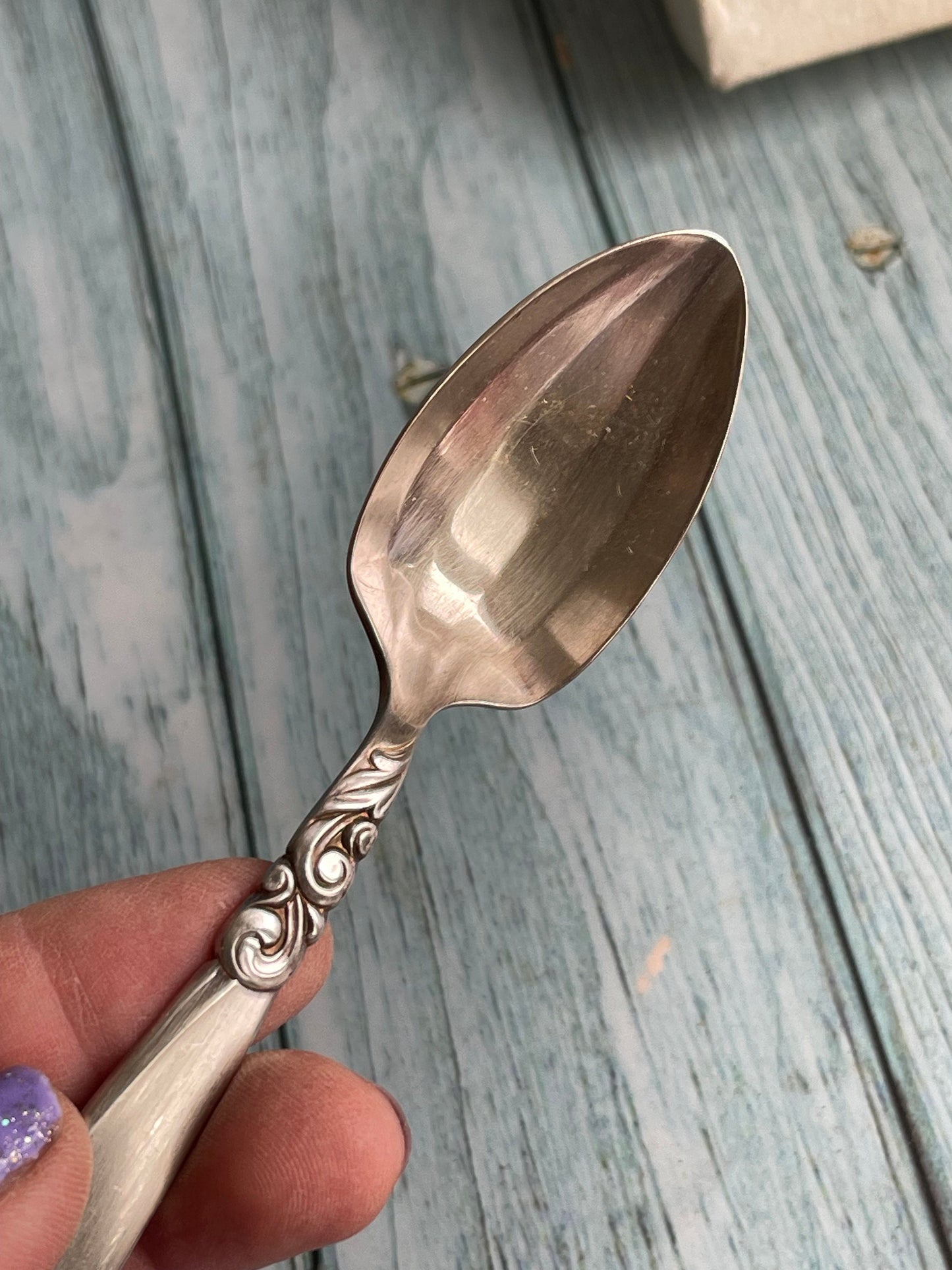 Vintage Oneida Silver Plated Grapefruit Spoons - South Seas Pattern, Boxed Set of 6