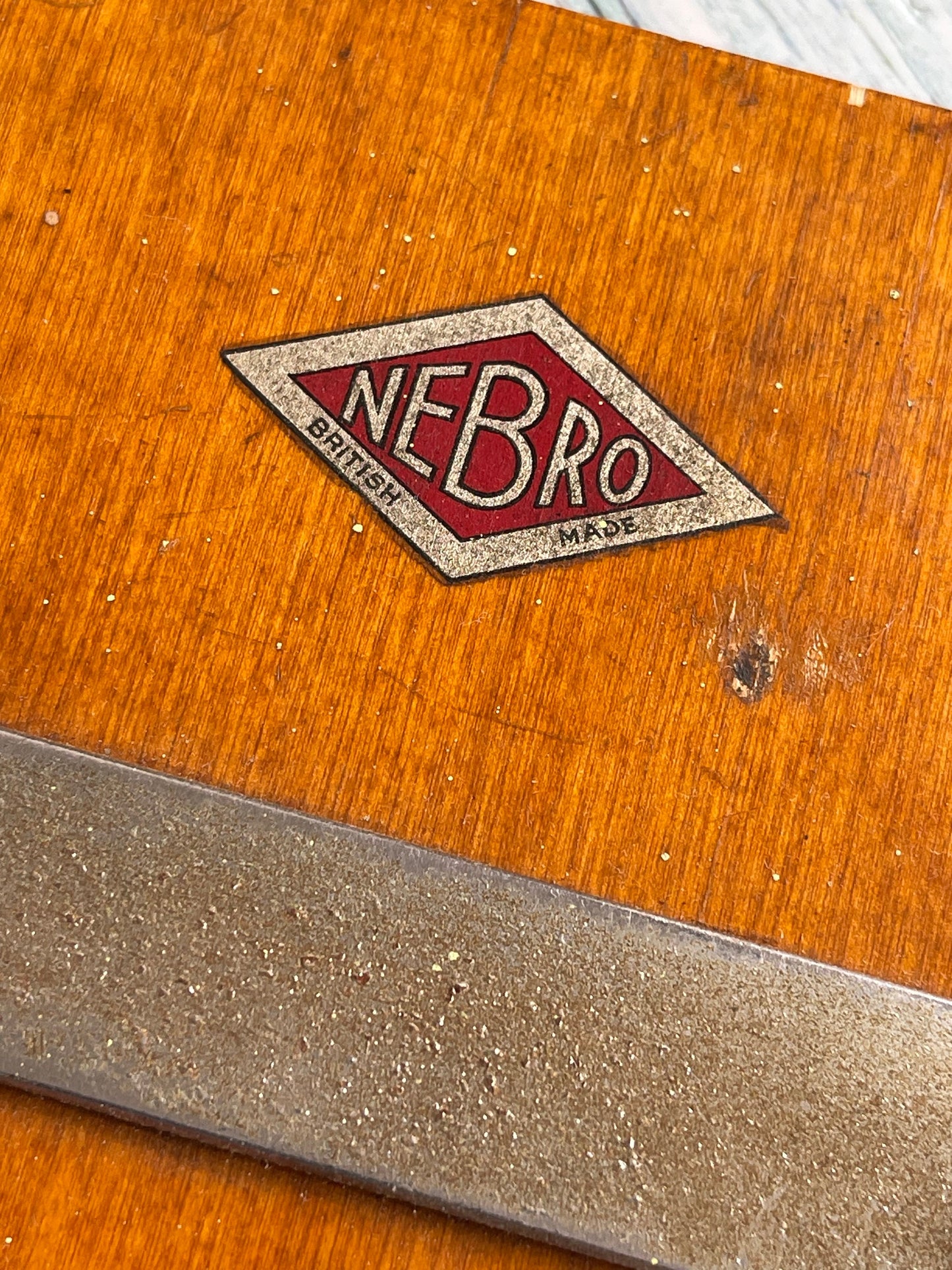 Vintage Wooden Tie Press British Made by Nebro / Square Wooden Press with Wing Screw Closure