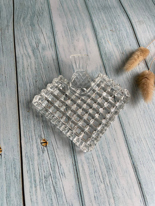 Vintage Thistle Glass Trinket Tray / Coin Dish / Scottish Decor / Made in Japan