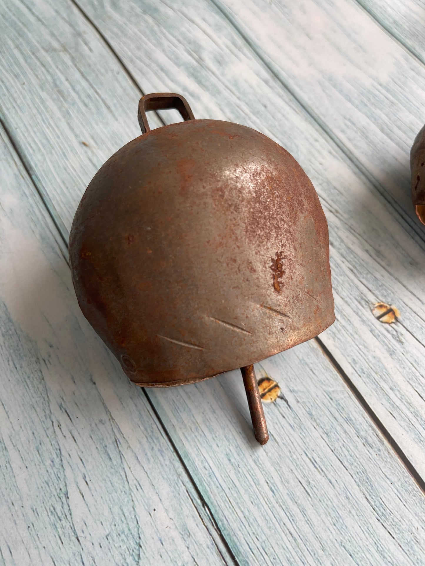 Two Vintage Metal Cow Bells / Animal / Goat / Sheep Bell / Rustic Farm Charm