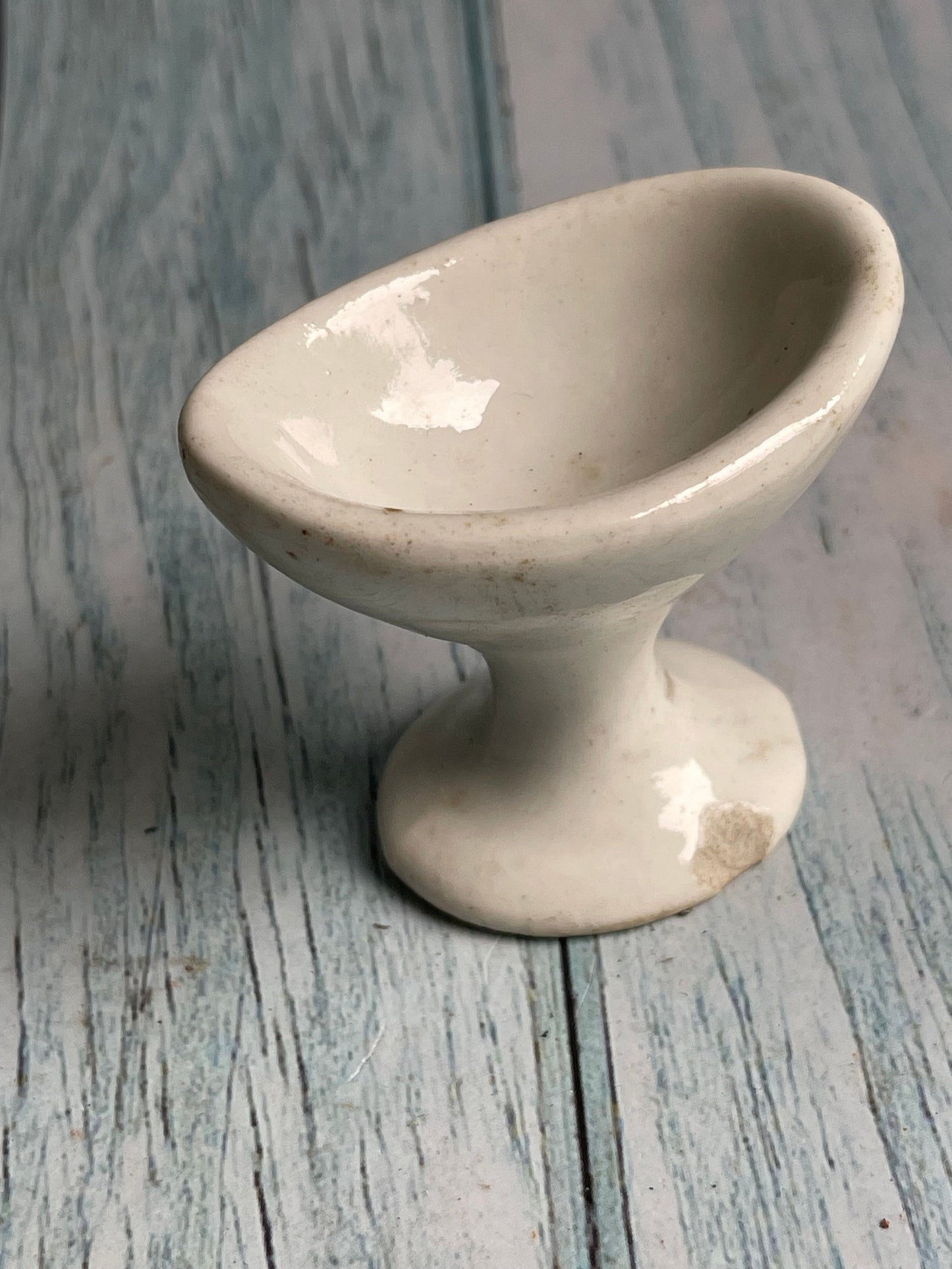 Antique French White Ceramic Eye Bath