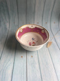 Pretty Victorian Hand Painted Comport with Pink Banding, Floral Design and Gilt Detailing
