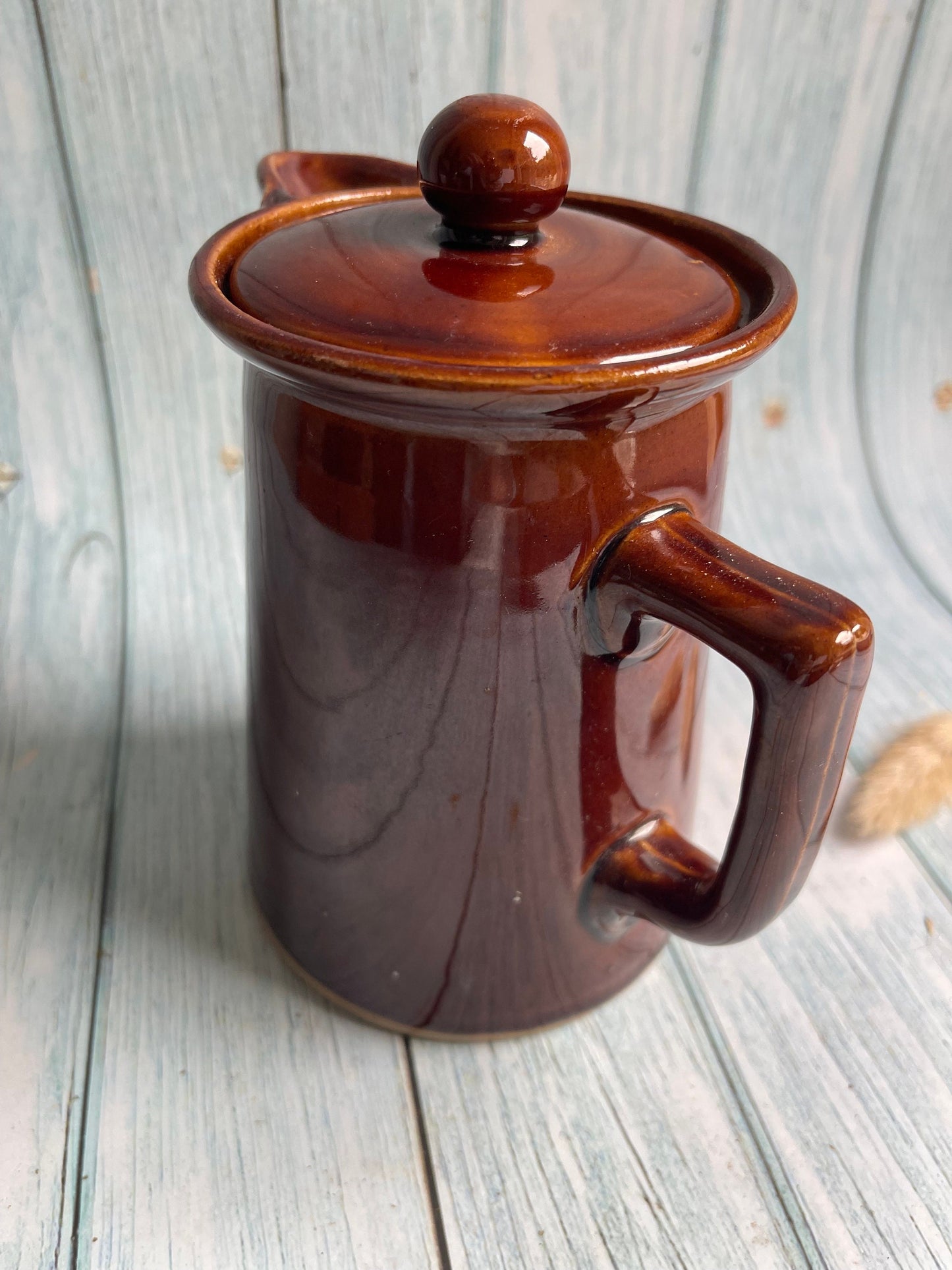 Vintage Brown Glazed Bourne Denby Coffee Pot or Large Tea Pot