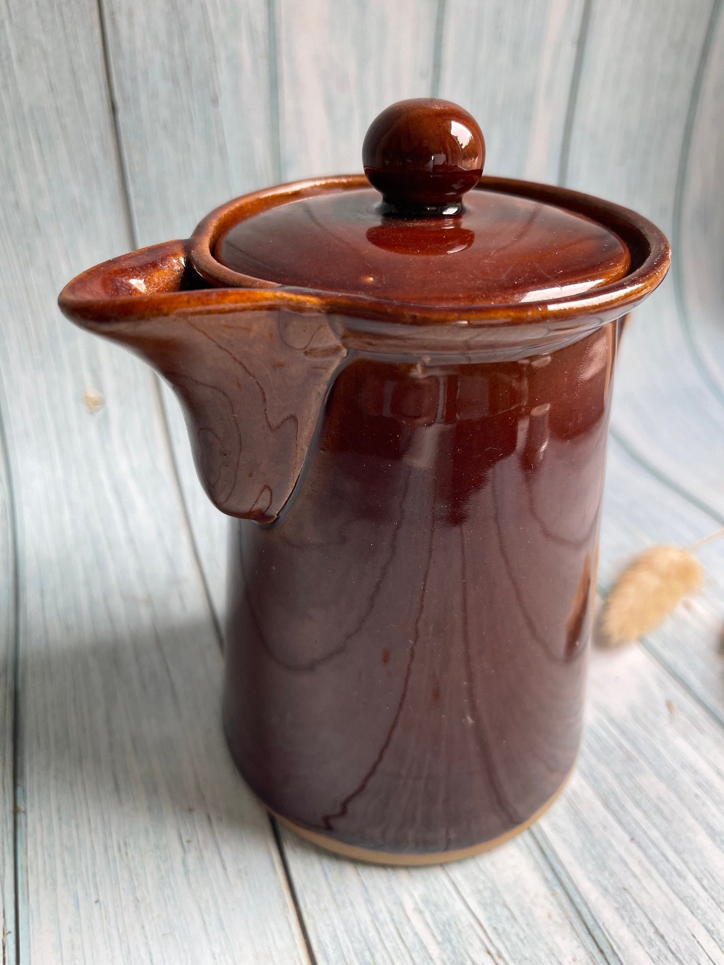 Vintage Brown Glazed Bourne Denby Coffee Pot or Large Tea Pot