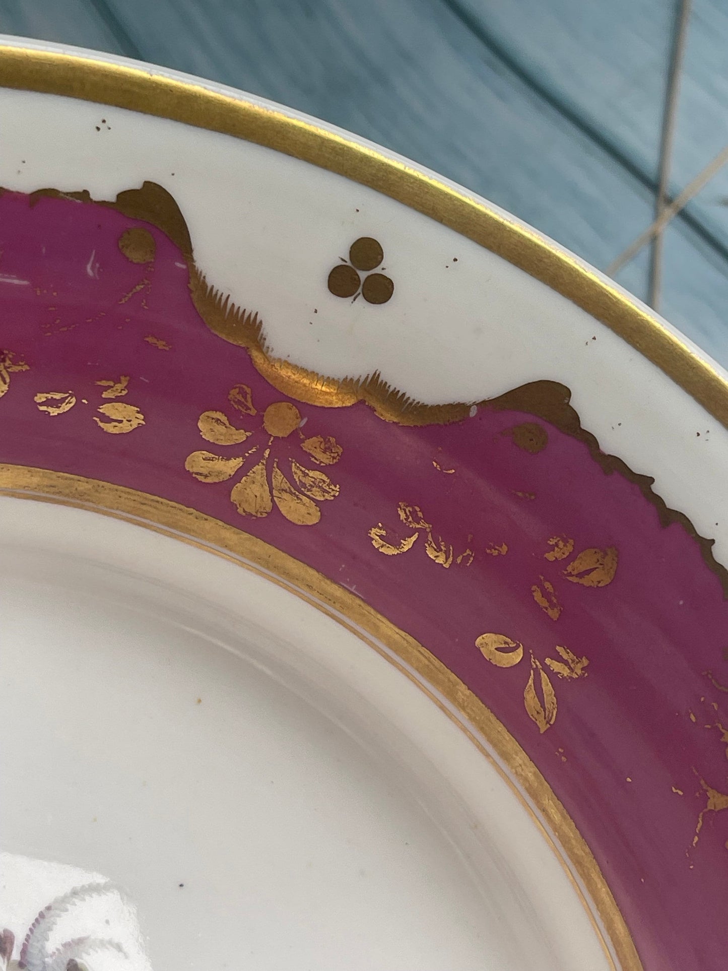 Pretty Victorian Hand Painted Comport with Pink Banding, Floral Design and Gilt Detailing