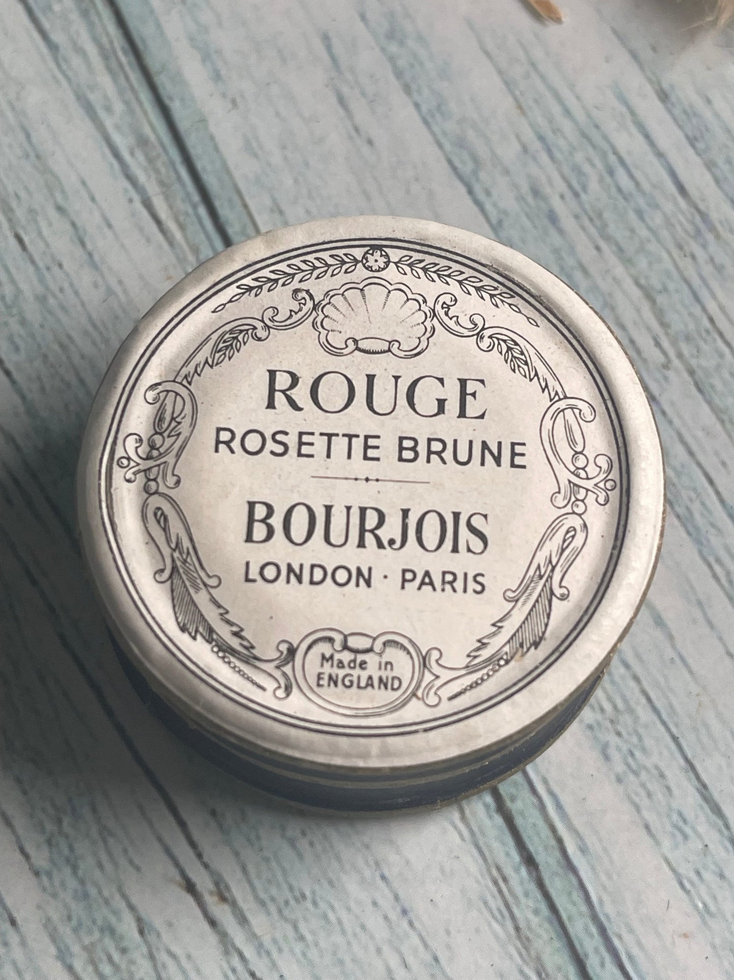 Vintage Bourjois Rouge Rosette Brune Blusher Pot in Cardboard Container / Unused