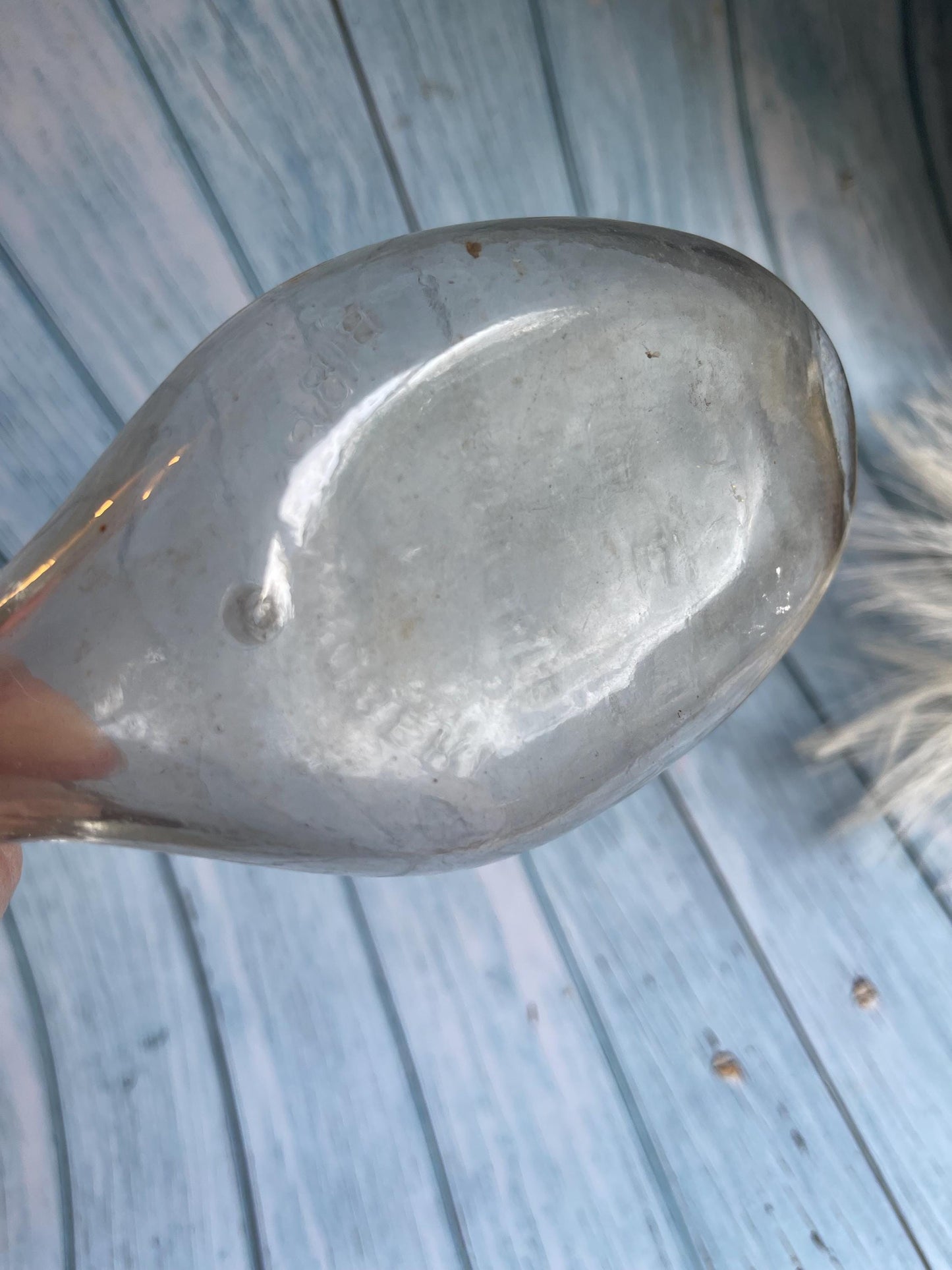 Antique French Glass Baby Bottle / Robert Perfectionné Sans Tube / Without Tube