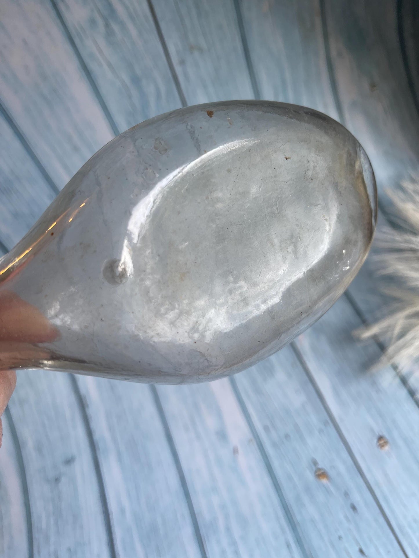 Antique French Glass Baby Bottle / Robert Perfectionné Sans Tube / Without Tube