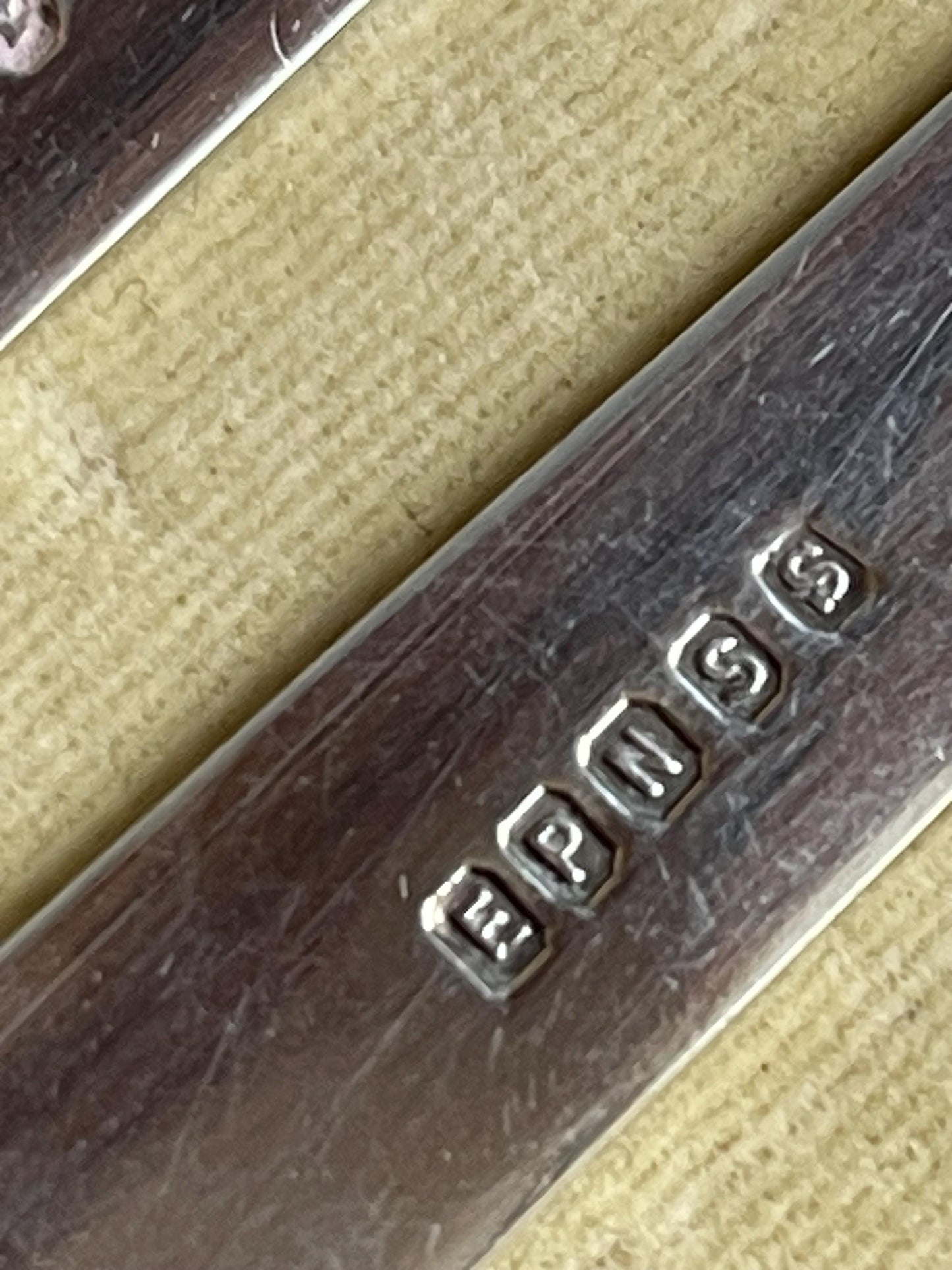 Vintage Silver Plated Butter Knives Set: Purple Celluloid Handles, Velvet Box