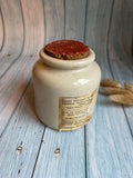 French Stoneware LAB-Lagny Mustard Pot with Wax Seal Lid and Original Label / Moutarde de Meaux