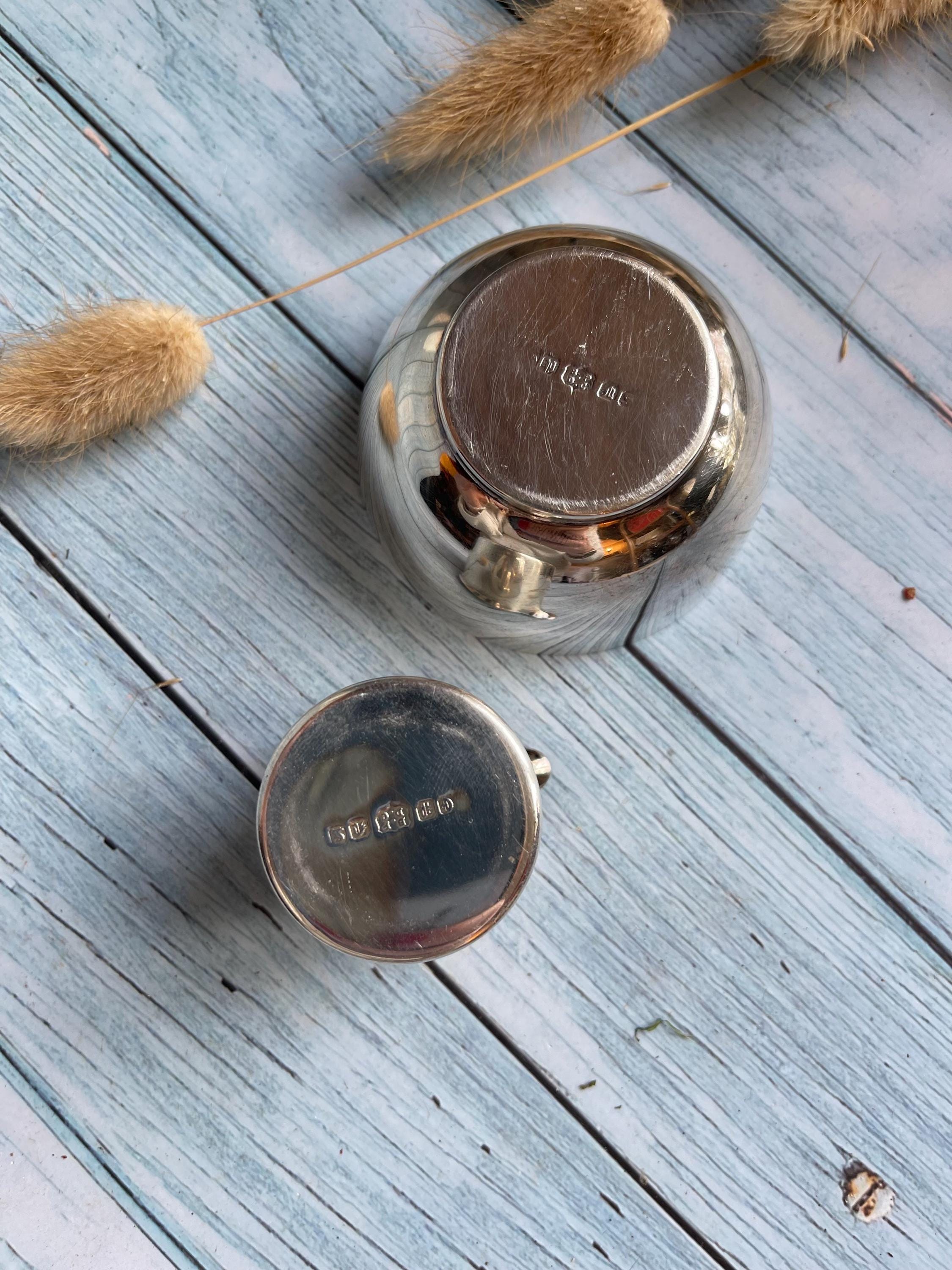 Vintage Mid Century Boots Pure Drug Company BPDC EPNS Silver Plated Individual Serving Sugar and Creamer