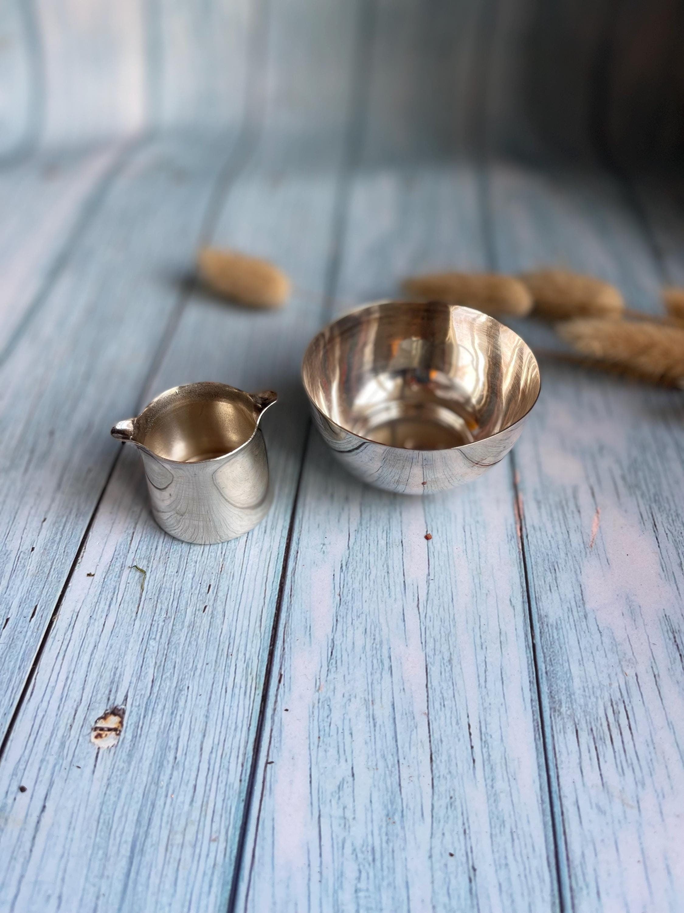 Vintage Mid Century Boots Pure Drug Company BPDC EPNS Silver Plated Individual Serving Sugar and Creamer