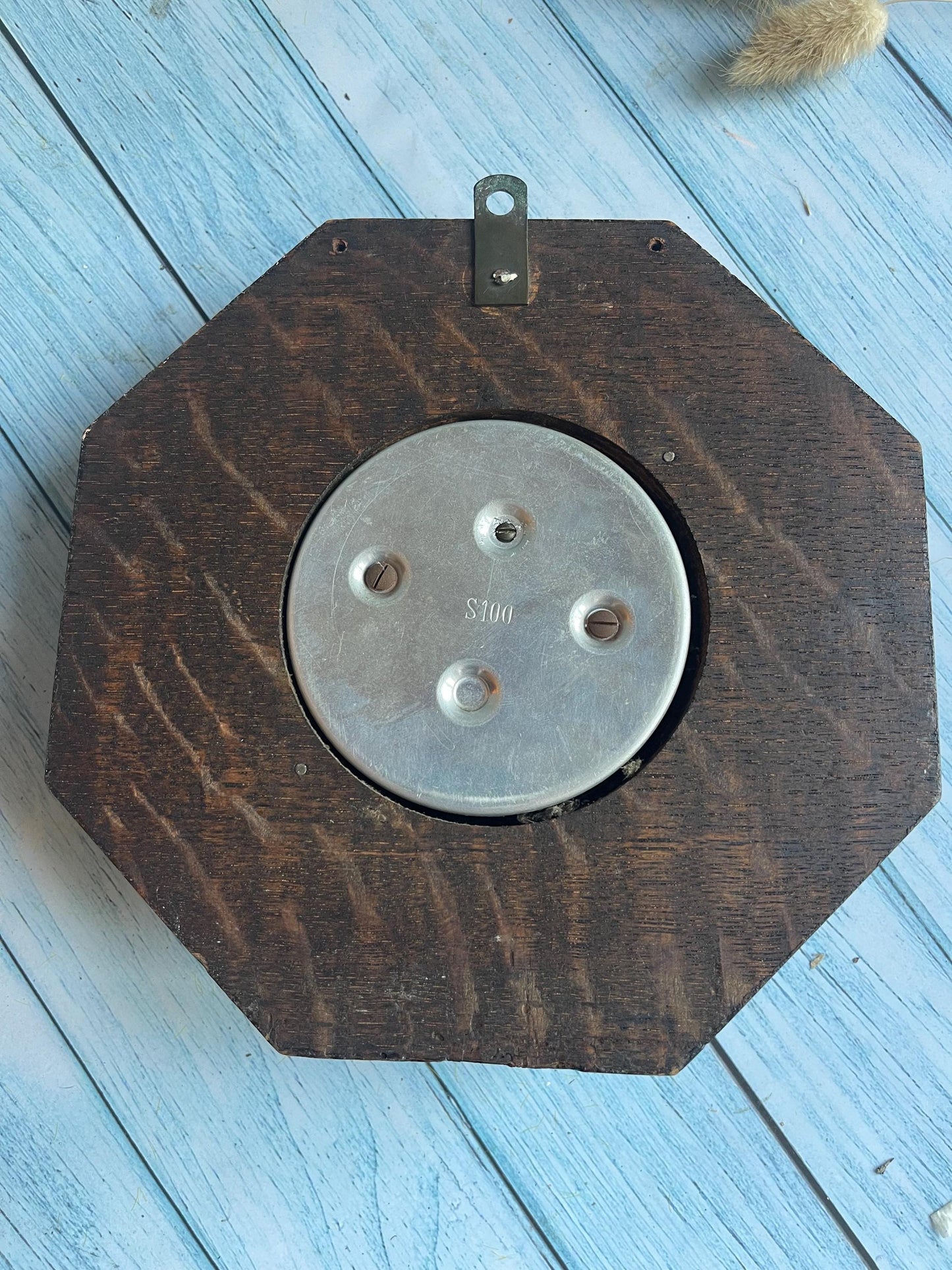 Edwardian Aneroid Barometer in Hexagonal Oak Frame – Possibly German