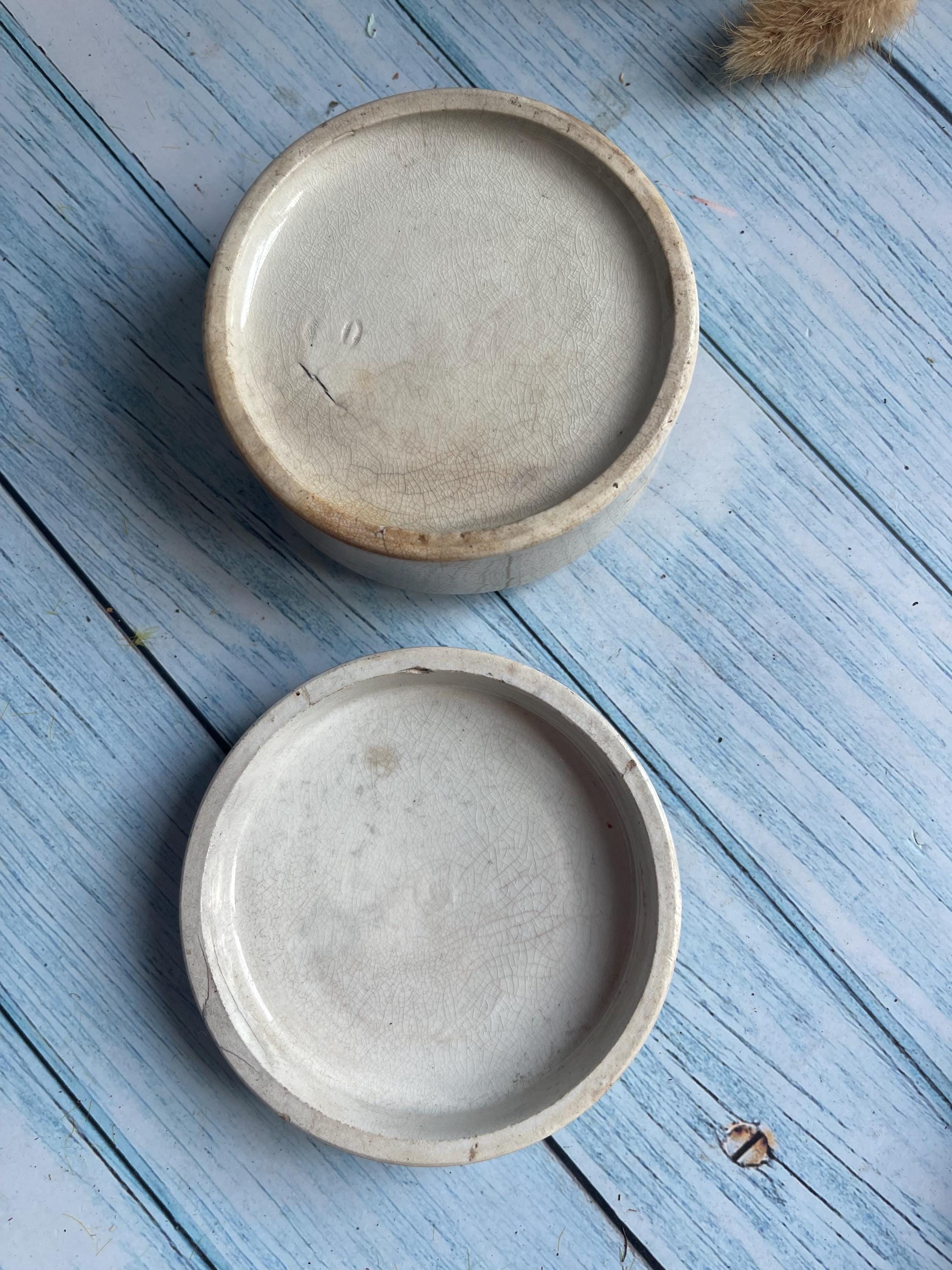 Victorian Ironstone Burgess’s London Anchovy Paste Pot & Lid – 1880s