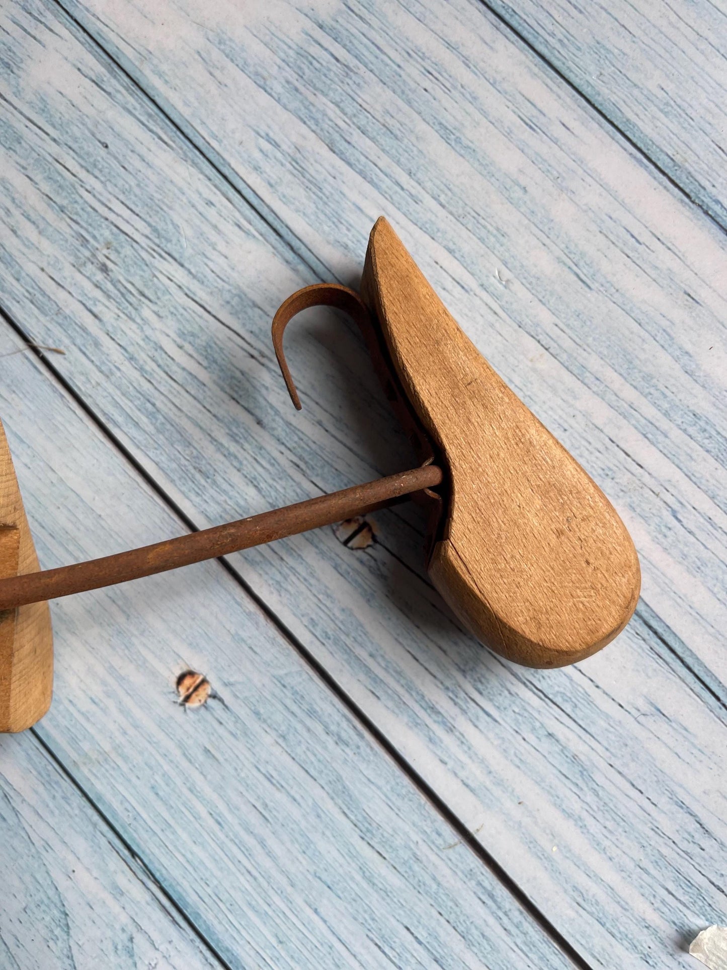Vintage Hinged Wooden Shoe Tree: Shoe Last Keeper