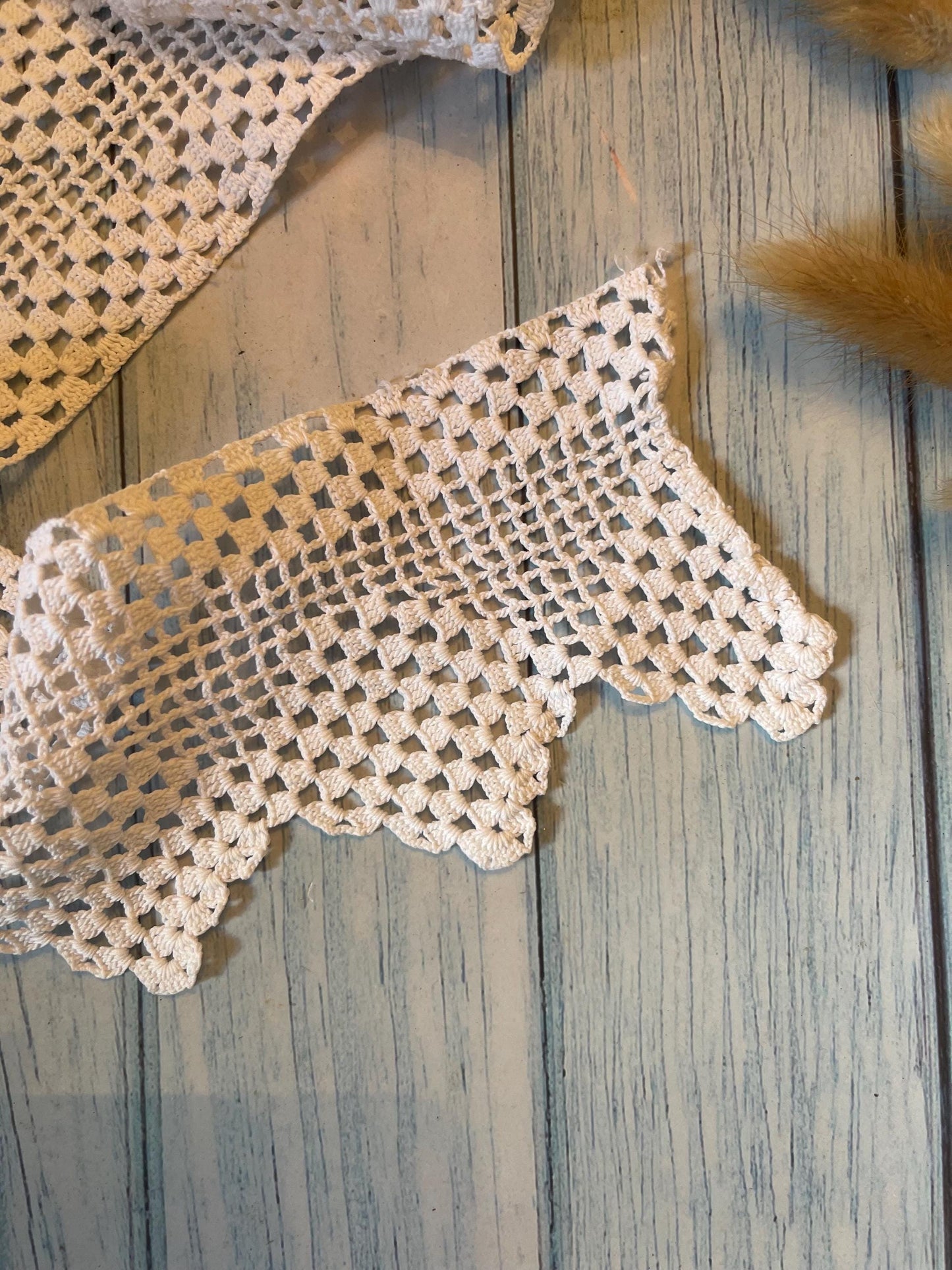 Vintage Handmade Crochet White Lace Trim