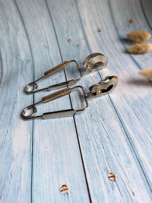 Pair of Vintage Chrome Spring Loaded Snail Tongs