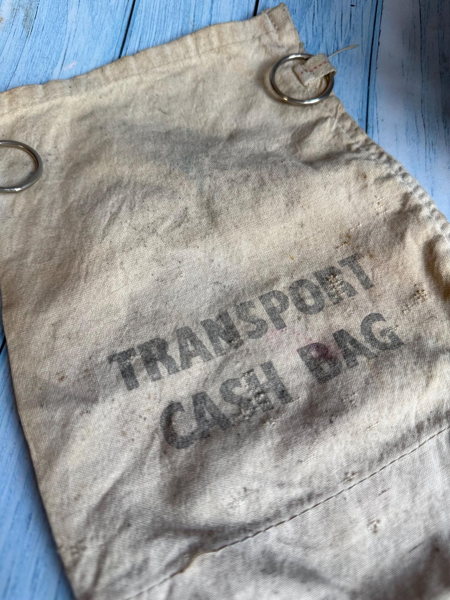 Antique Linen Transport Cash Bag / Money Pouch