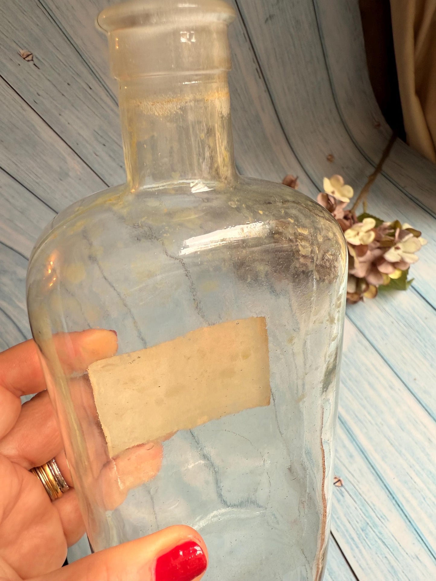 Antique Glass Latin Sodii Chloridum Sodium Chloride Tablet Apothecary Bottle / Collectible Chemist Jar