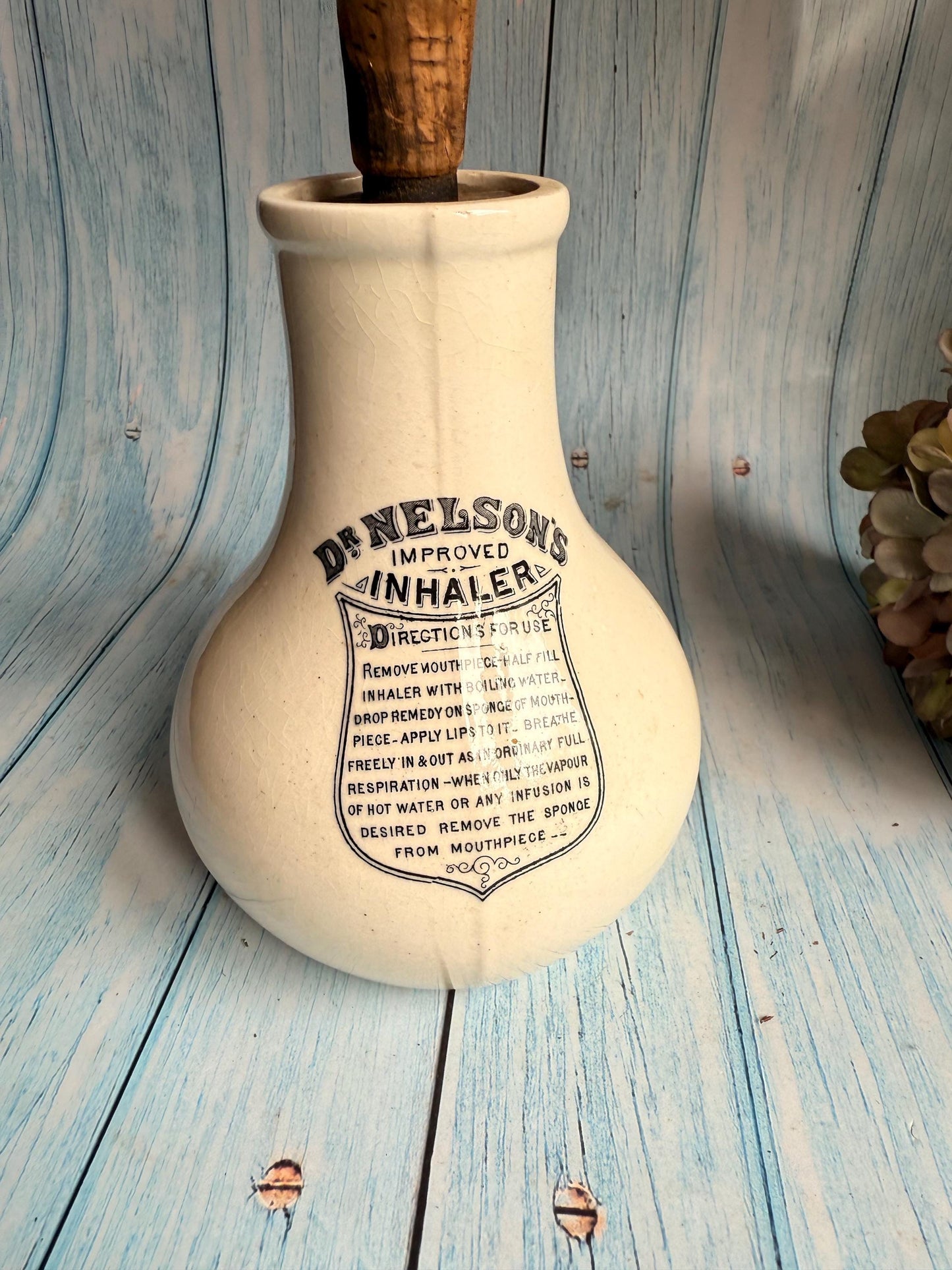 Vintage Nelson’s Inhaler with Unusual Glass Funnel Attachment